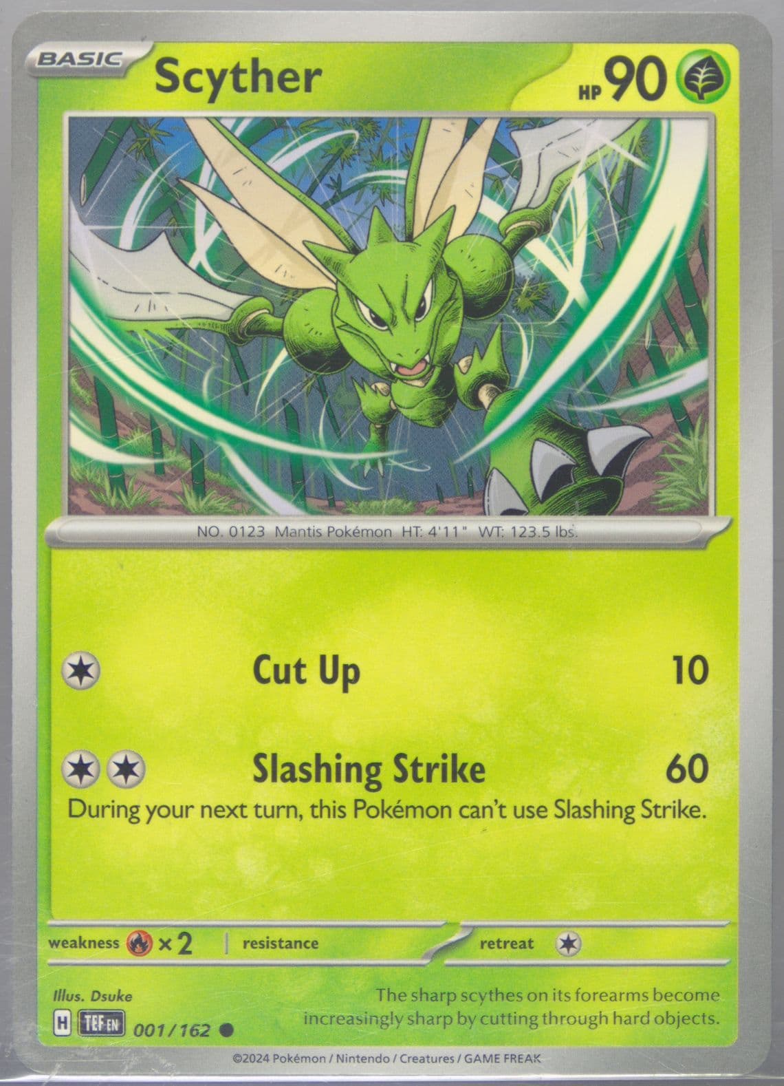 Scyther (001) 2024 Pokemon Tef EN-Temporal Forces