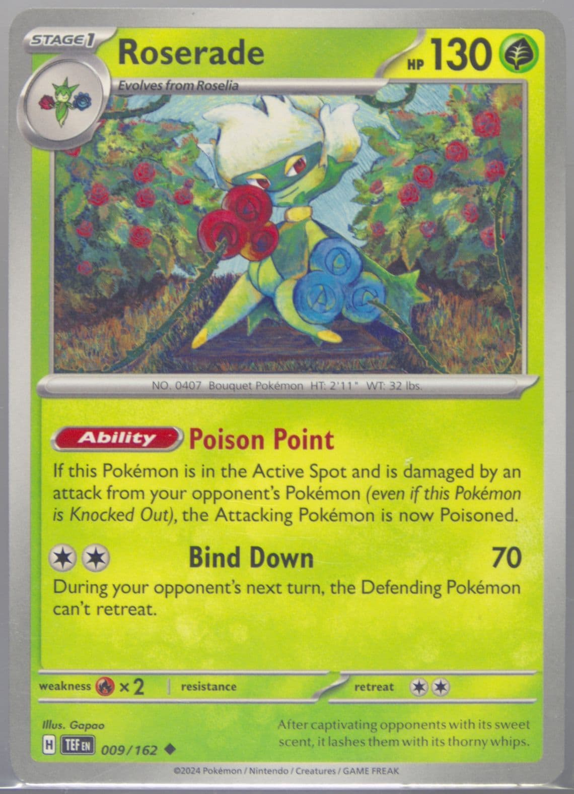 Roserade (009) 2024 Pokemon Tef EN-Temporal Forces
