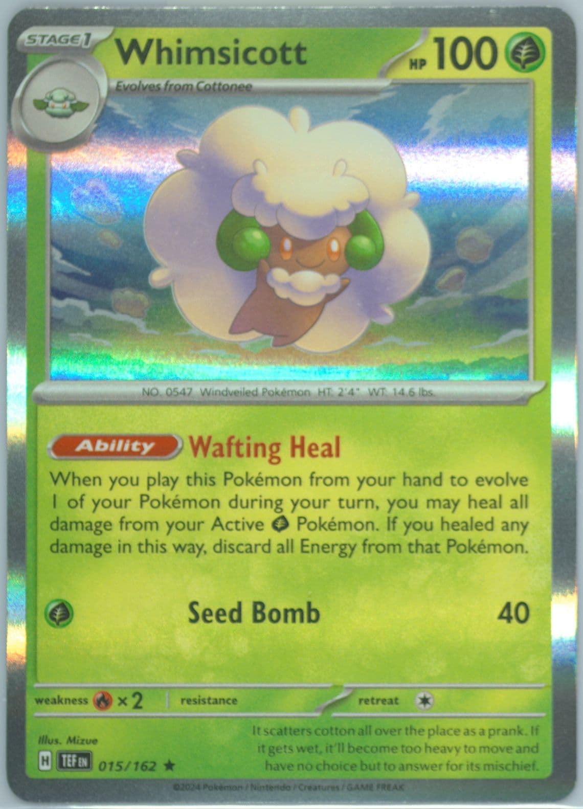 Whimsicott (015) 2024 Pokemon Tef EN-Temporal Forces