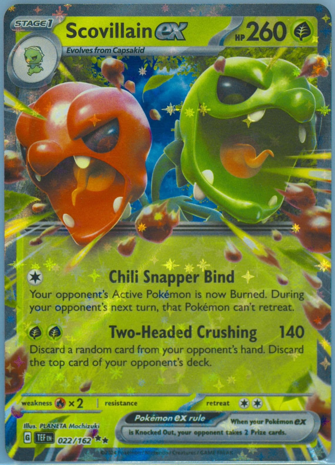 Scovillain EX (022) 2024 Pokemon Tef EN-Temporal Forces