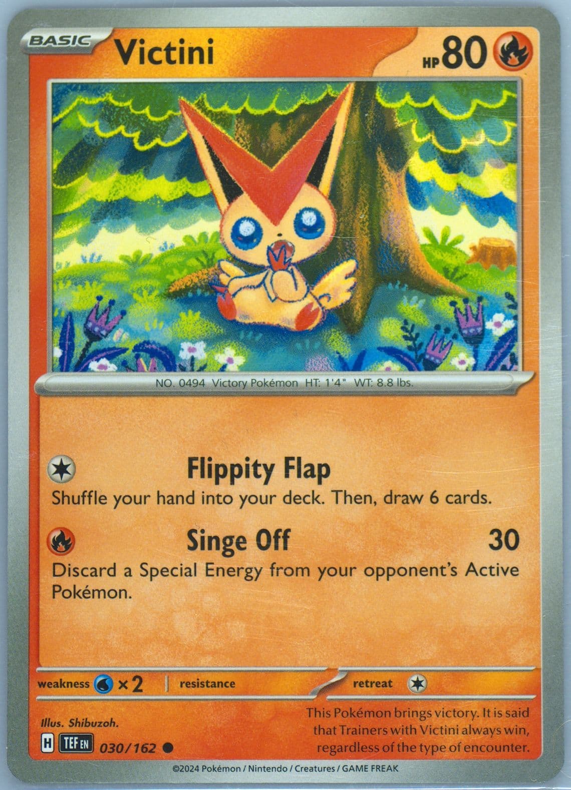 Victini (030) 2024 Pokemon Tef EN-Temporal Forces