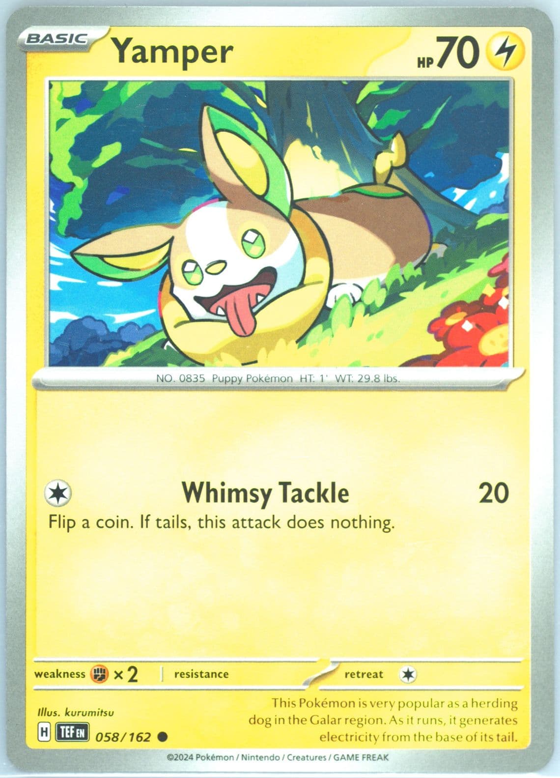 Yamper (058) 2024 Pokemon Tef EN-Temporal Forces