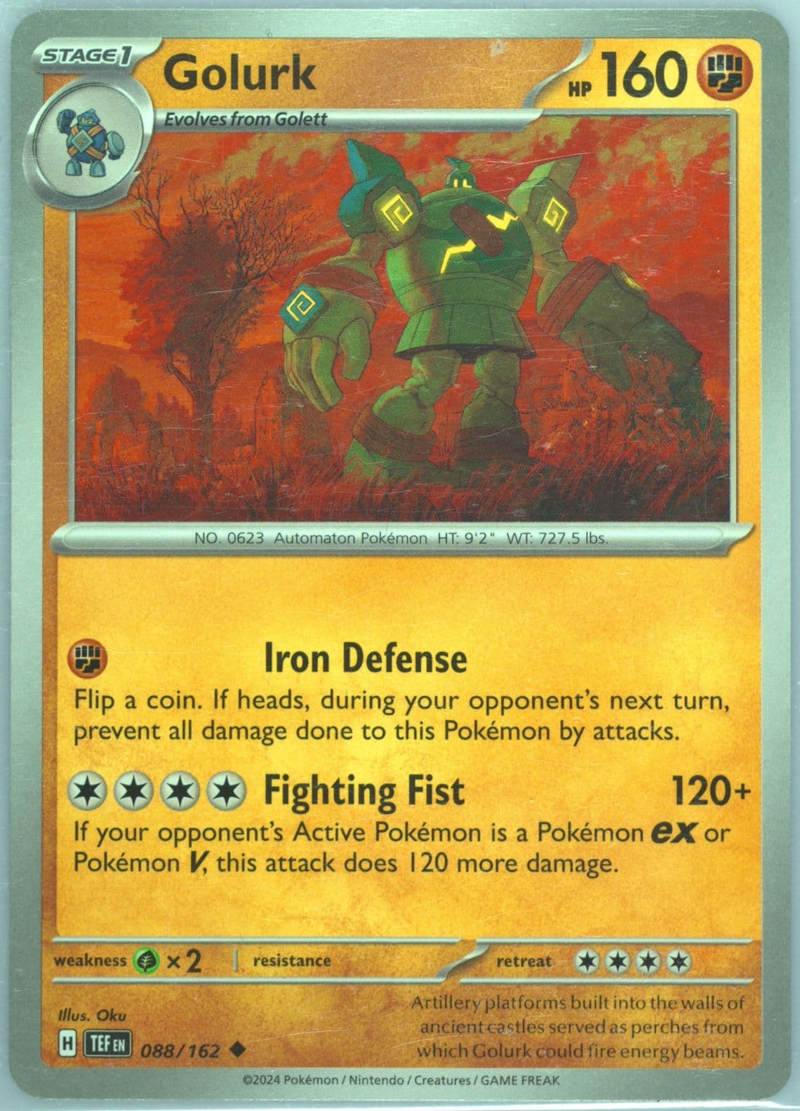 Golurk (088) 2024 Pokemon Tef EN-Temporal Forces
