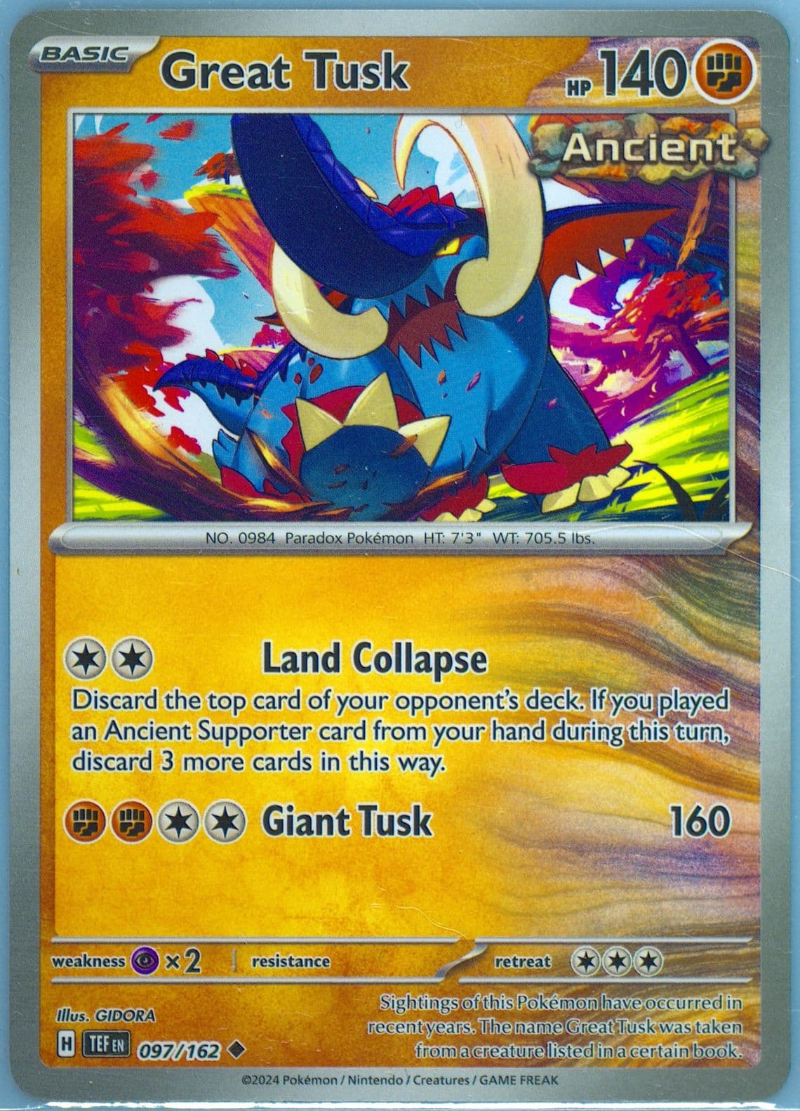 Great Tusk (097) 2024 Pokemon Tef EN-Temporal Forces