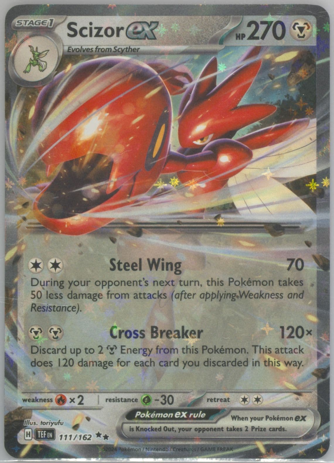 Scizor EX (111) 2024 Pokemon Tef EN-Temporal Forces