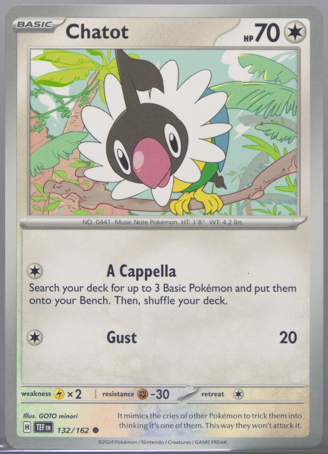 Chatot (132) 2024 Pokemon Tef EN-Temporal Forces