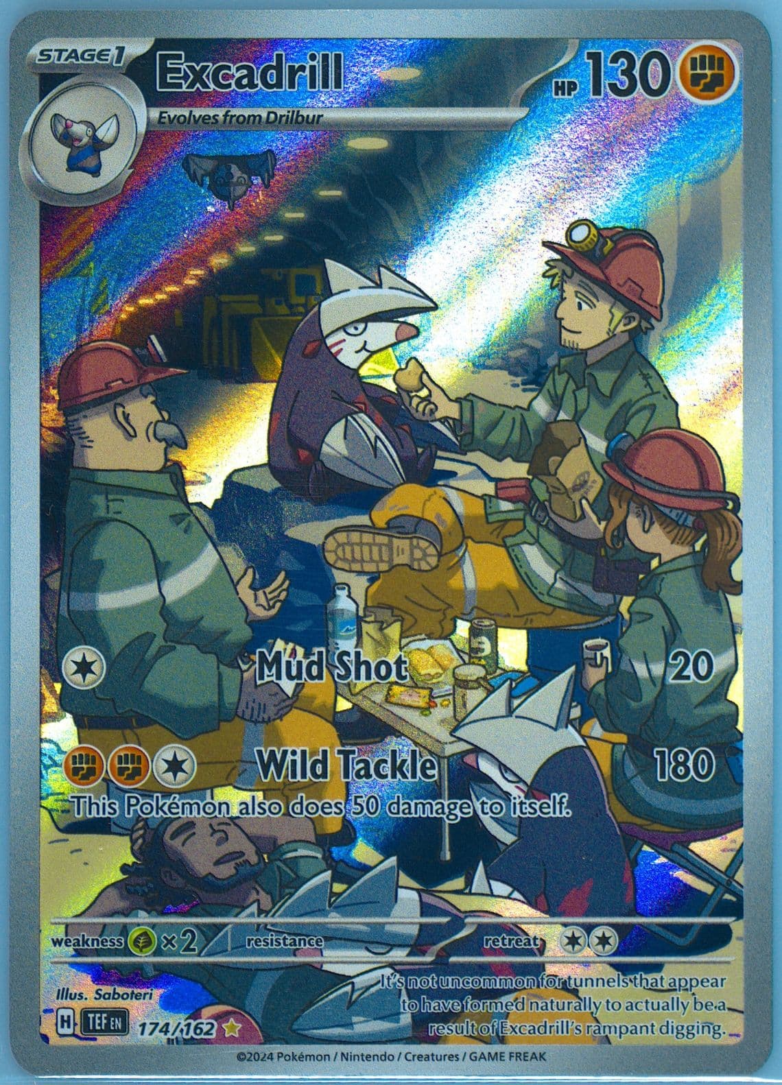 Excadrill Illustration Rare (174) 2024 Pokemon Tef EN-Temporal Forces
