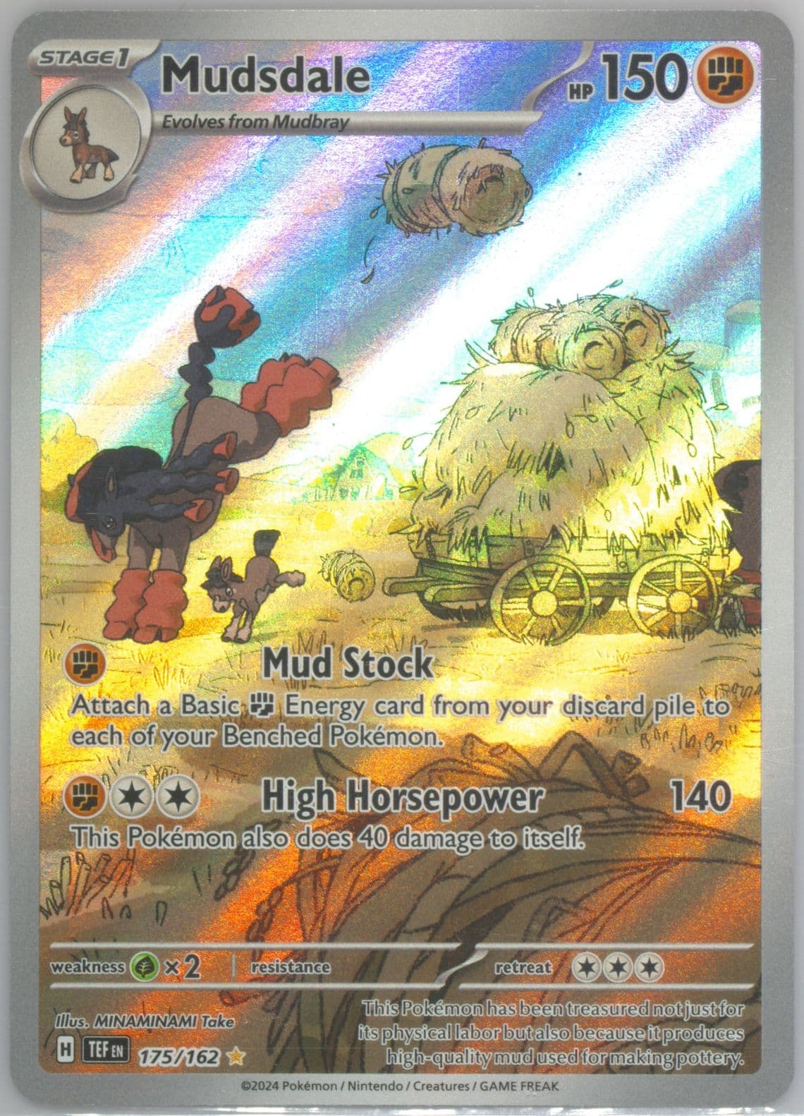 Mudsdale Illustration Rare (175) 2024 Pokemon Tef EN-Temporal Forces