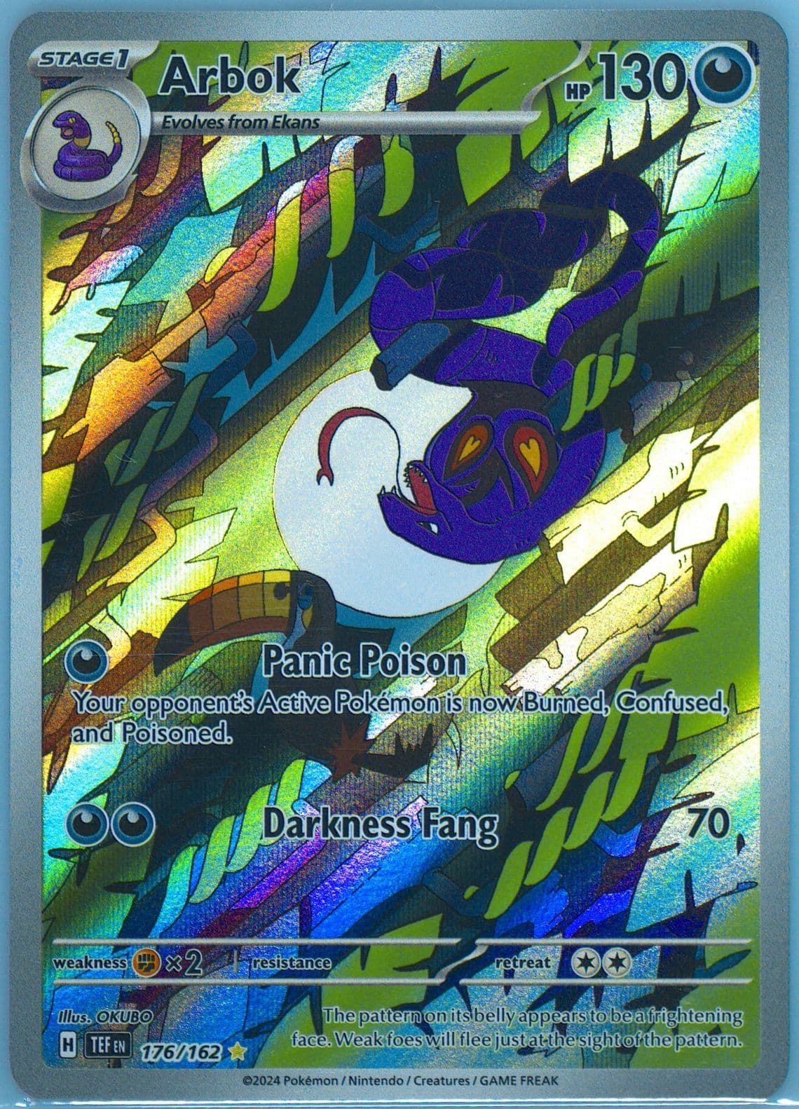 Arbok Illustration Rare (176) 2024 Pokemon Tef EN-Temporal Forces