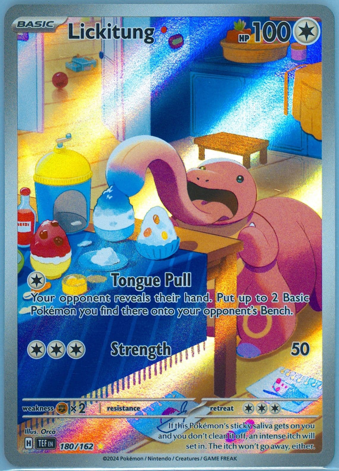 Lickitung Illustration Rare (180) 2024 Pokemon Tef EN-Temporal Forces