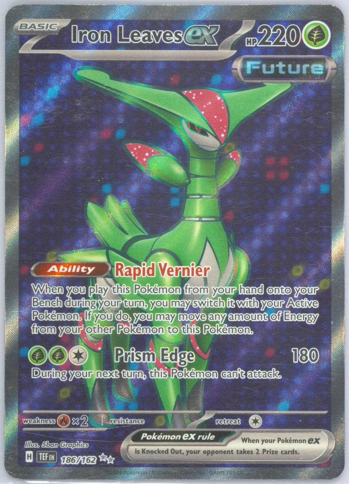 Iron Leaves EX Ultra Rare (186) 2024 Pokemon Tef EN-Temporal Forces