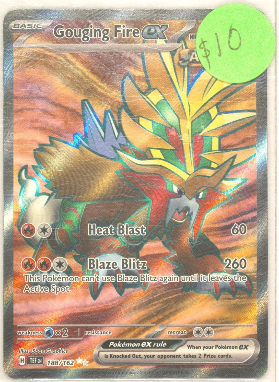 Gouging Fire EX Ultra Rare (188) 2024 Pokemon Tef EN-Temporal Forces