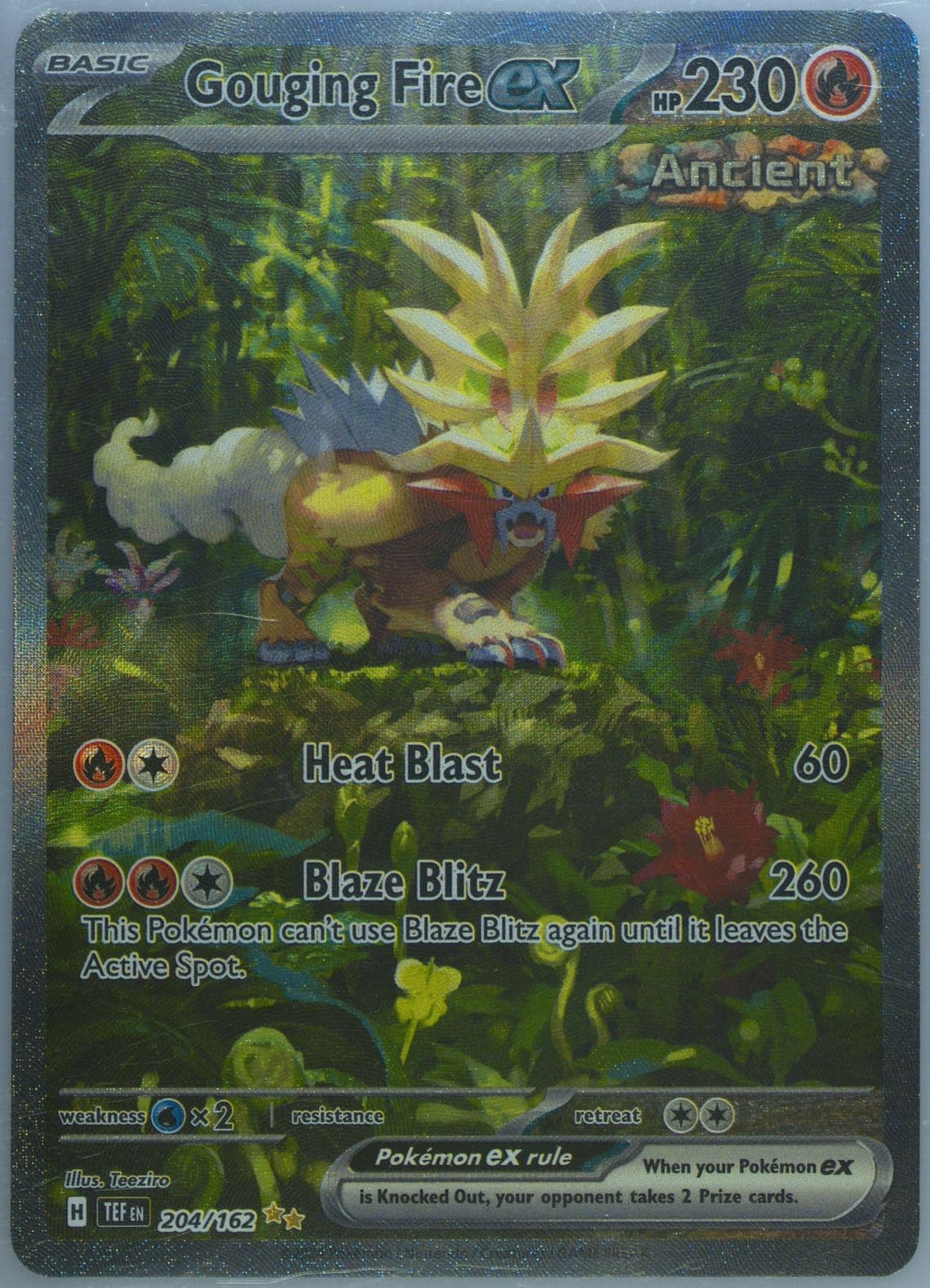 Gouging Fire EX Special Illustration Rare (204) 2024 Pokemon Tef EN-Temporal Forces