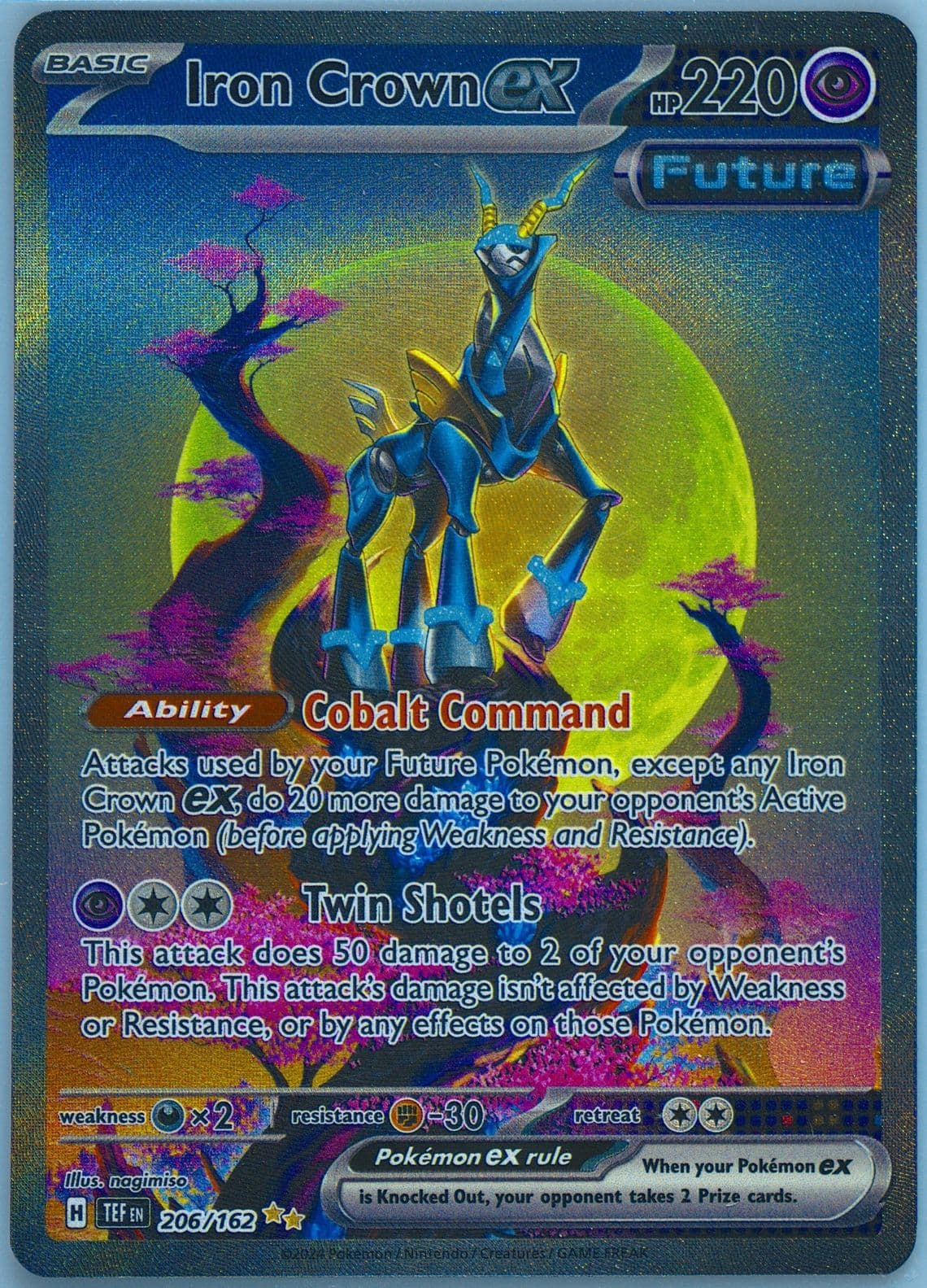 Iron Crown EX Special Illustration Rare (206) 2024 Pokemon Tef EN-Temporal Forces