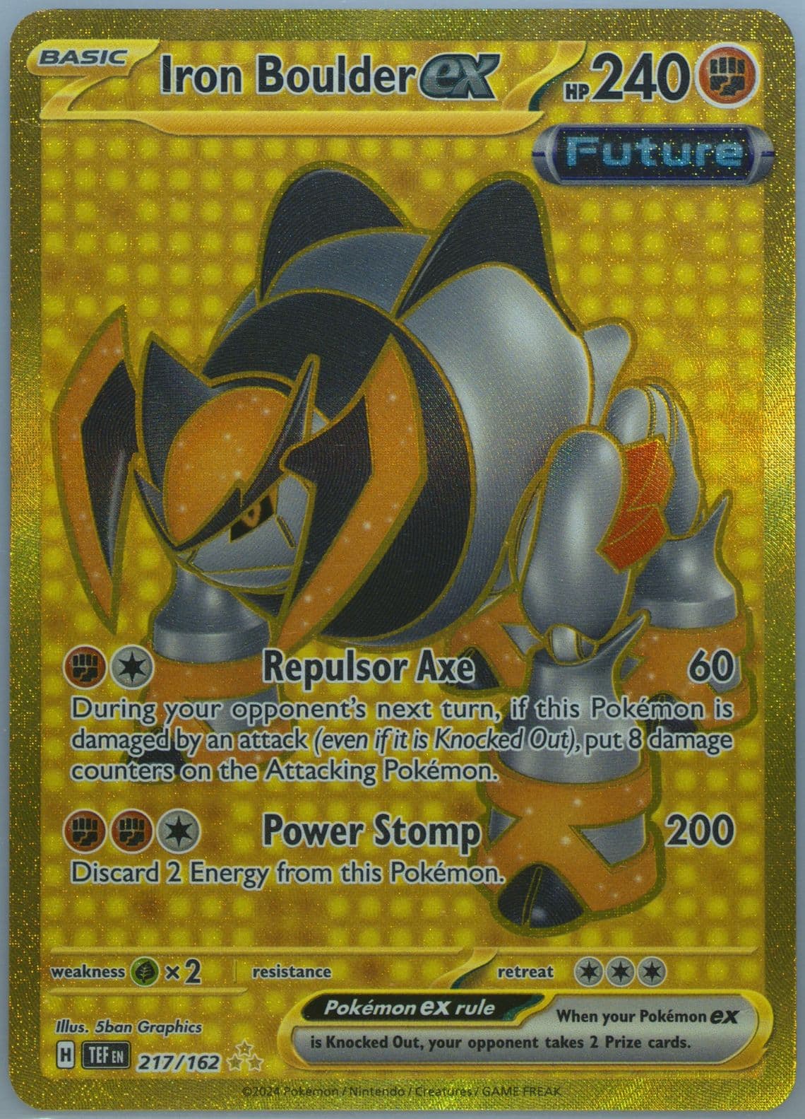 Iron Boulder EX Hyper Rare (217) 2024 Pokemon Tef EN-Temporal Forces
