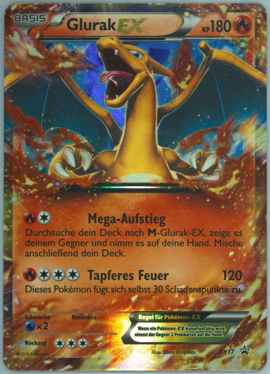 Glurak EX Mega Charizard Box-German (XY17) 2014 Pokemon XY Black Star Promo