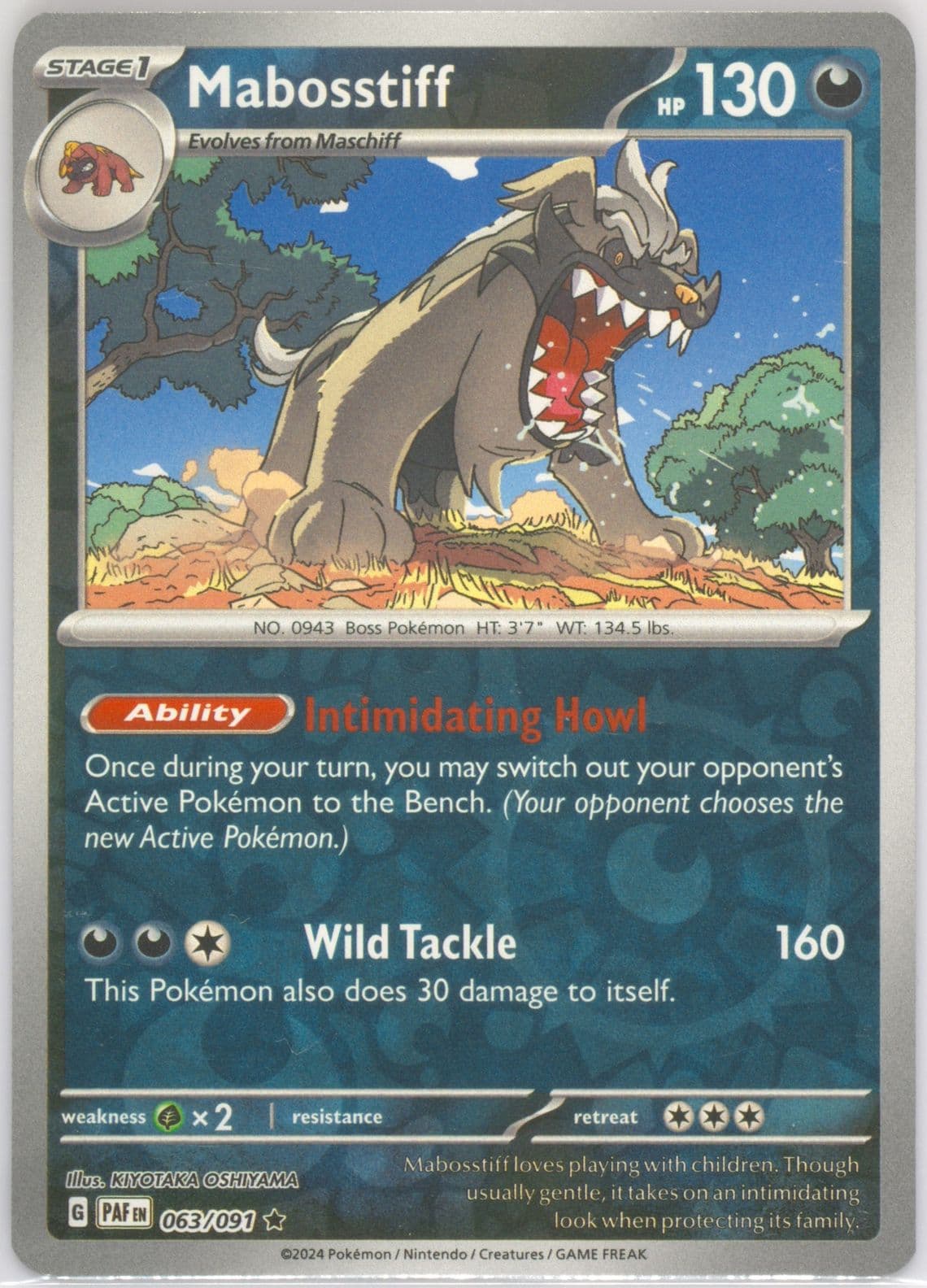 Mabosstiff Reverse Holo (063) 2024 Pokemon Paf EN-Paldean Fates