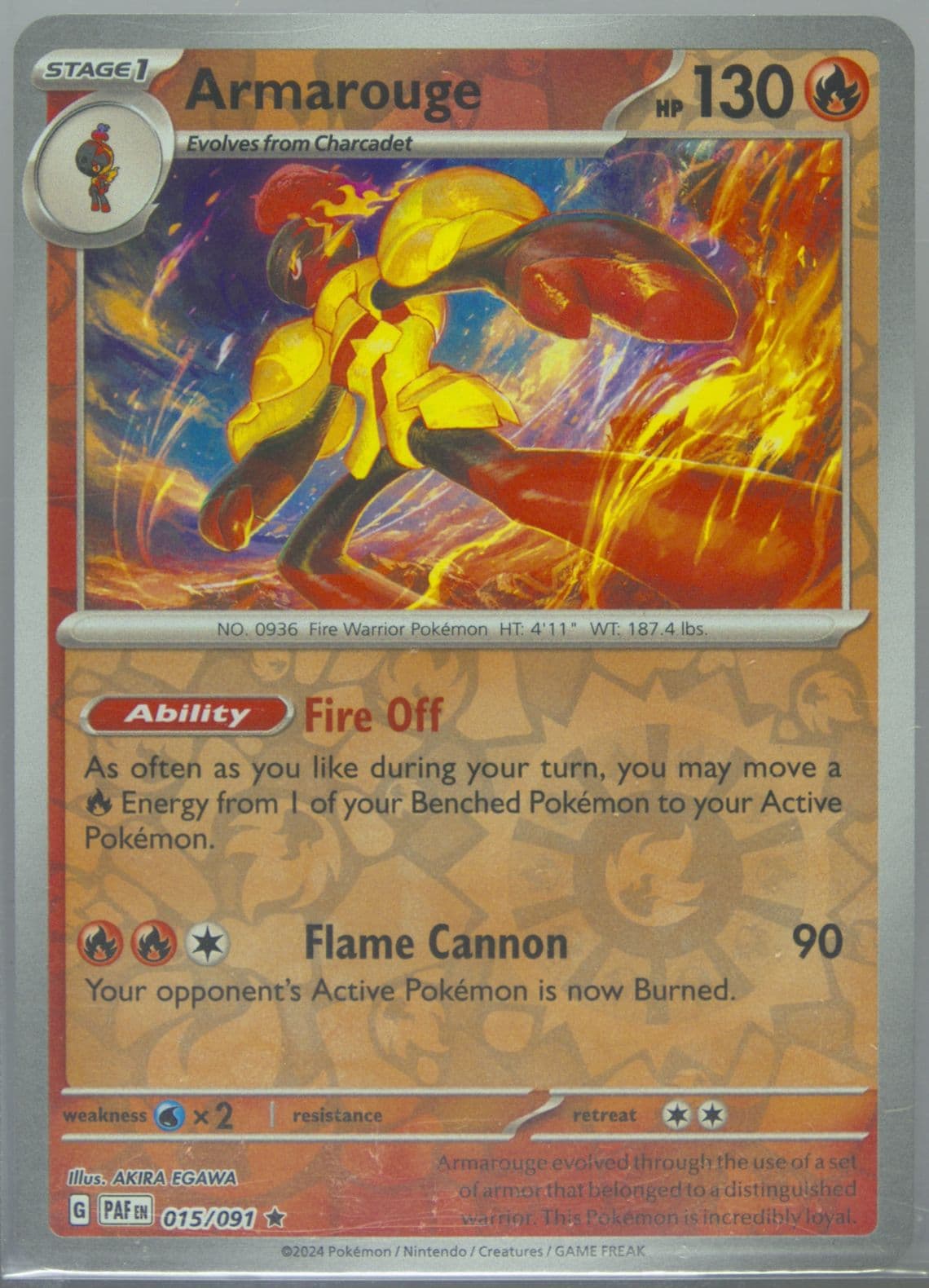 Armarouge Reverse Holo (015) 2024 Pokemon Paf EN-Paldean Fates