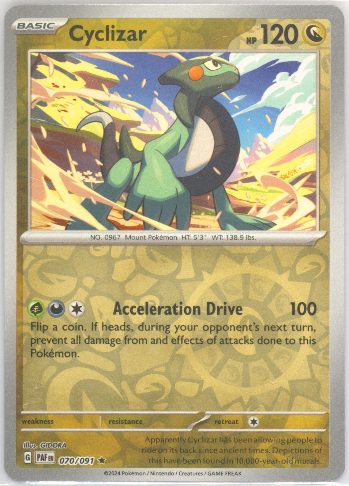 Cyclizar Reverse Holo (070) 2024 Pokemon Paf EN-Paldean Fates