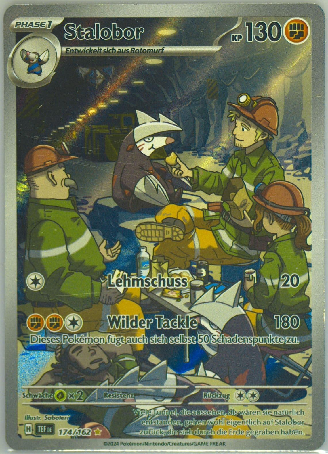 Excadrill Illustration Rare (174) 2024 Pokemon German Tef de-Temporal Forces