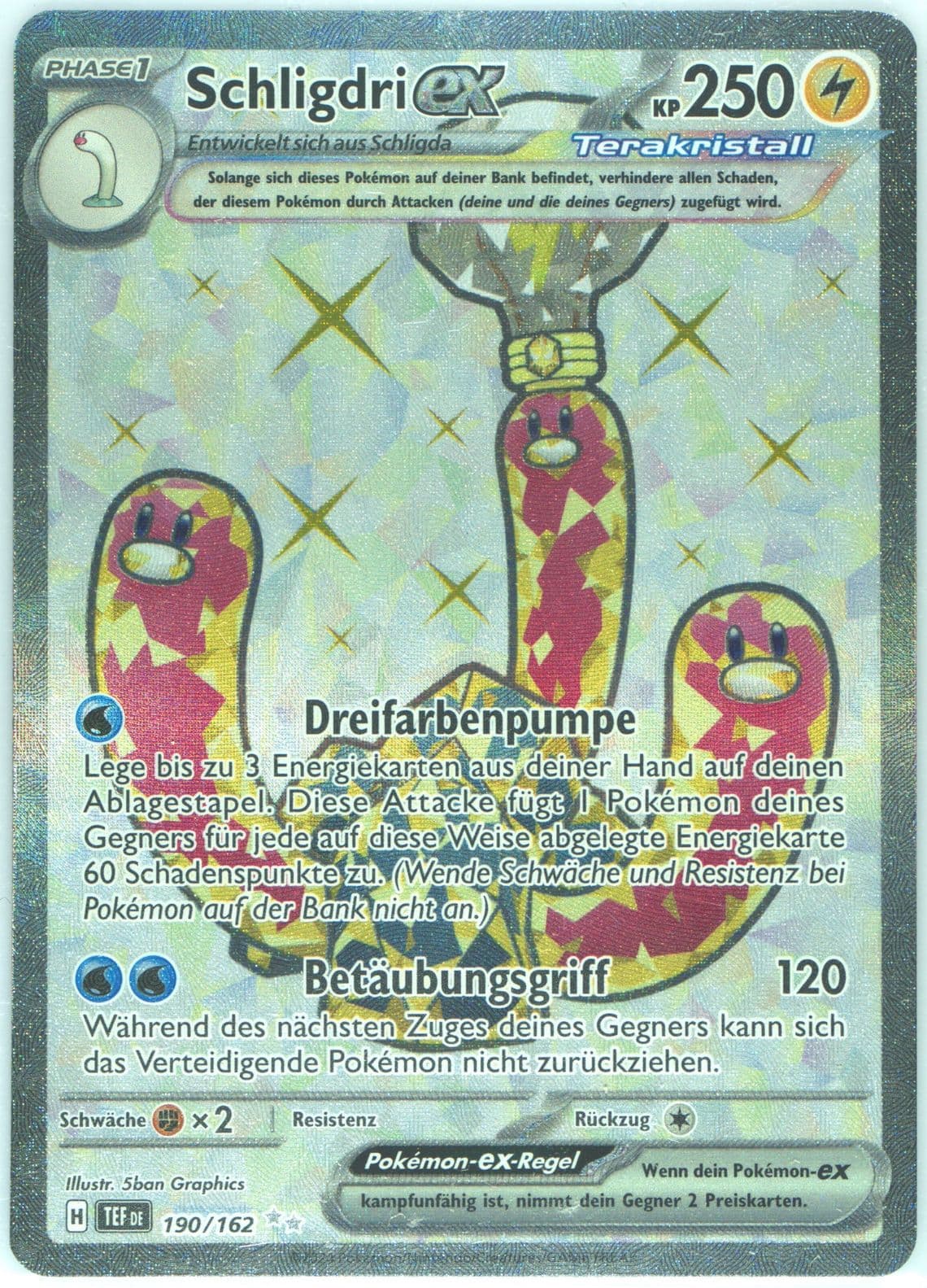 Wugtrio EX Ultra Rare (190) 2024 Pokemon German Tef de-Temporal Forces