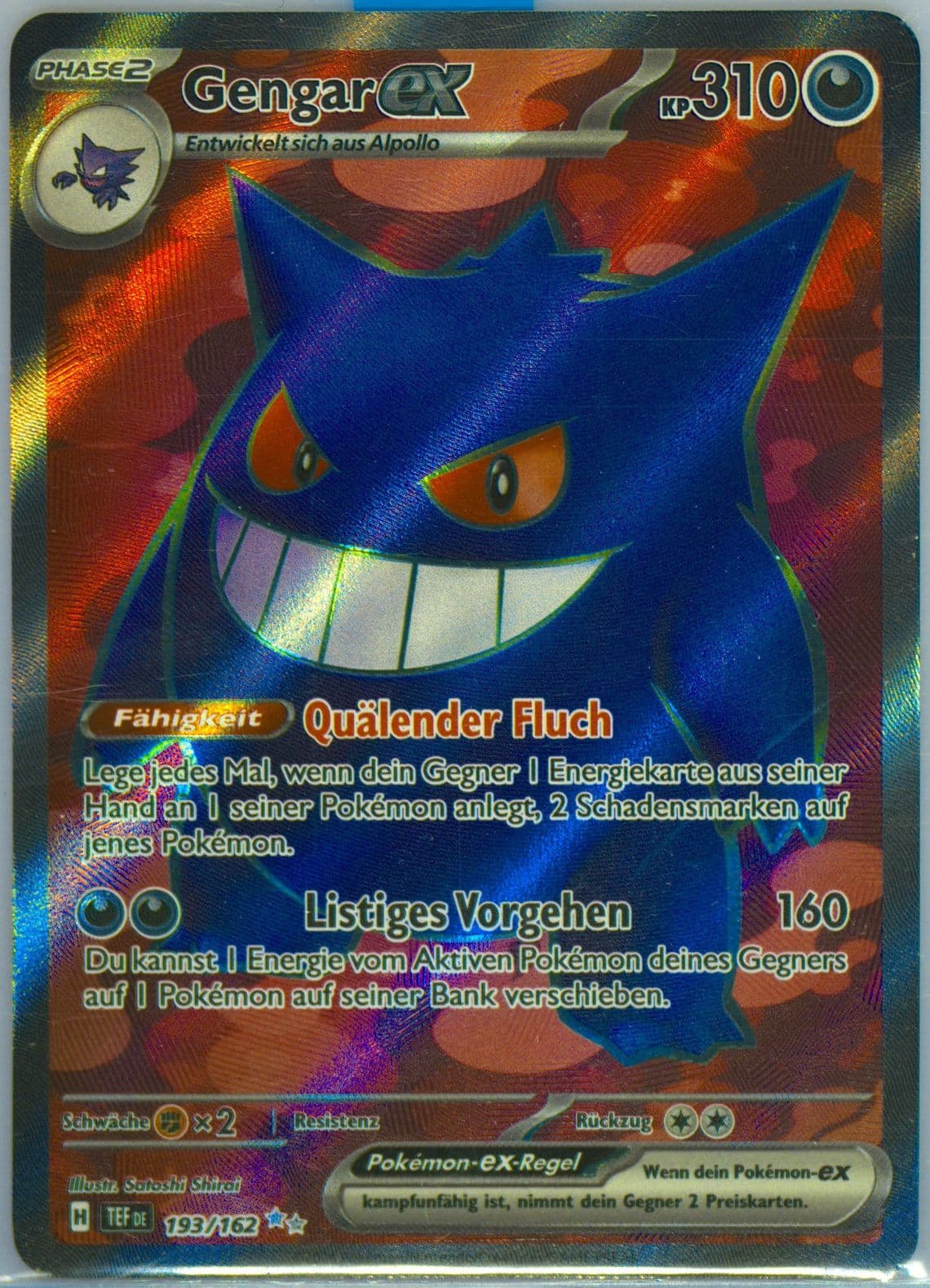 Gengar EX Ultra Rare (193) 2024 Pokemon German Tef de-Temporal Forces