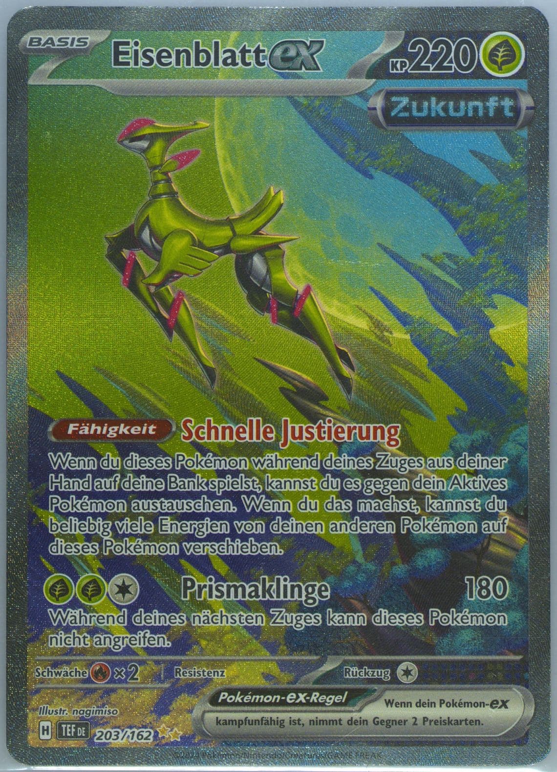 Iron Leaves EX Special Illustration Rare (203) 2024 Pokemon German Tef de-Temporal Forces
