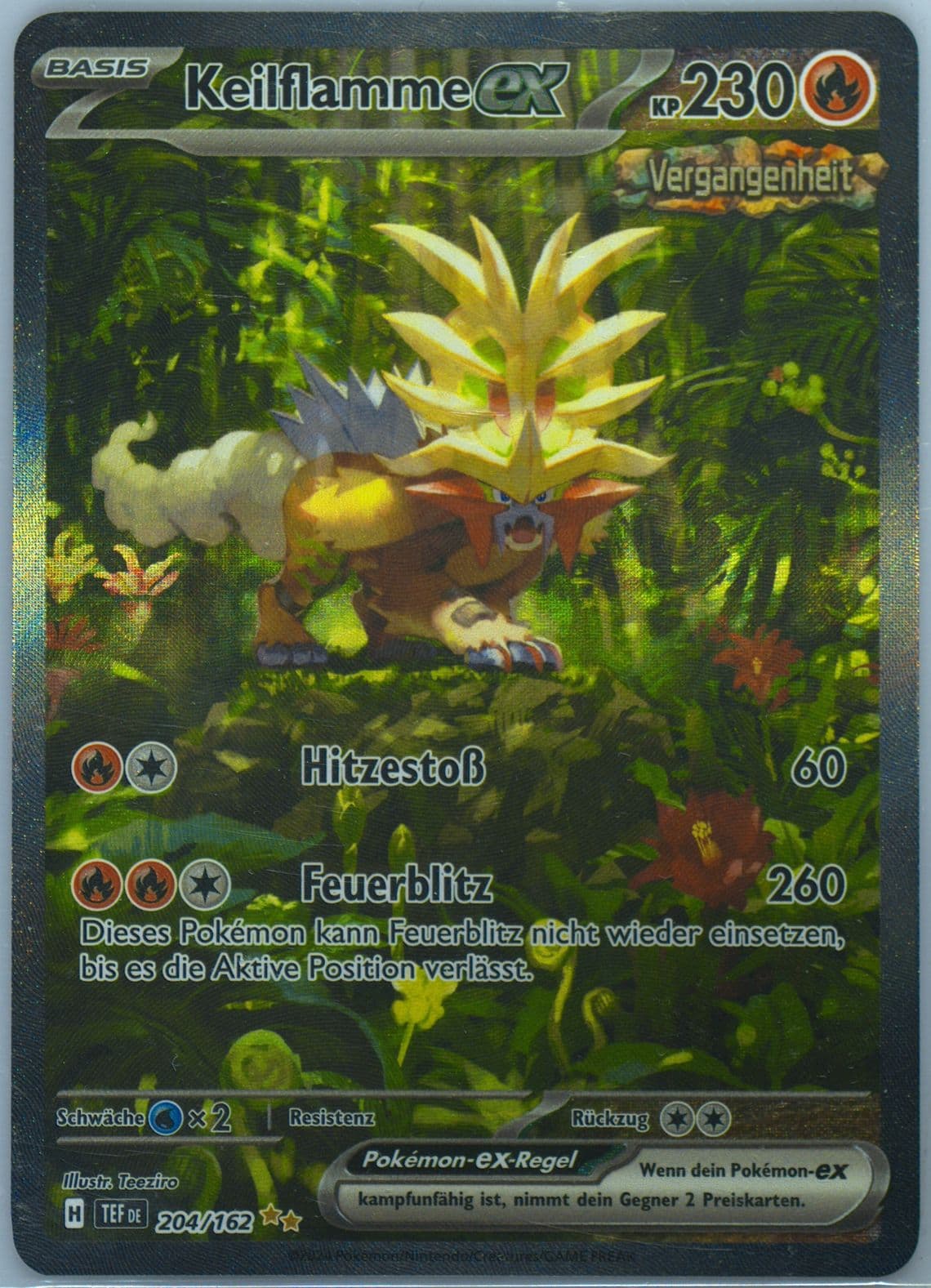 Gouging Fire EX Special Illustration Rare (204) 2024 Pokemon German Tef de-Temporal Forces