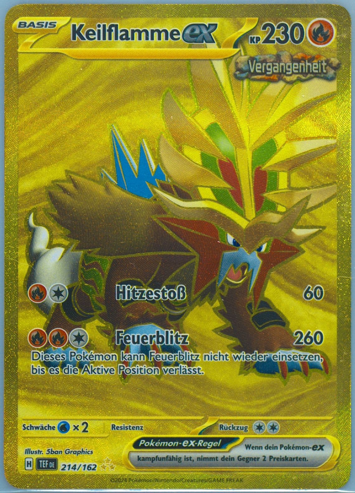Gouging Fire EX Hyper Rare (214) 2024 Pokemon German Tef de-Temporal Forces