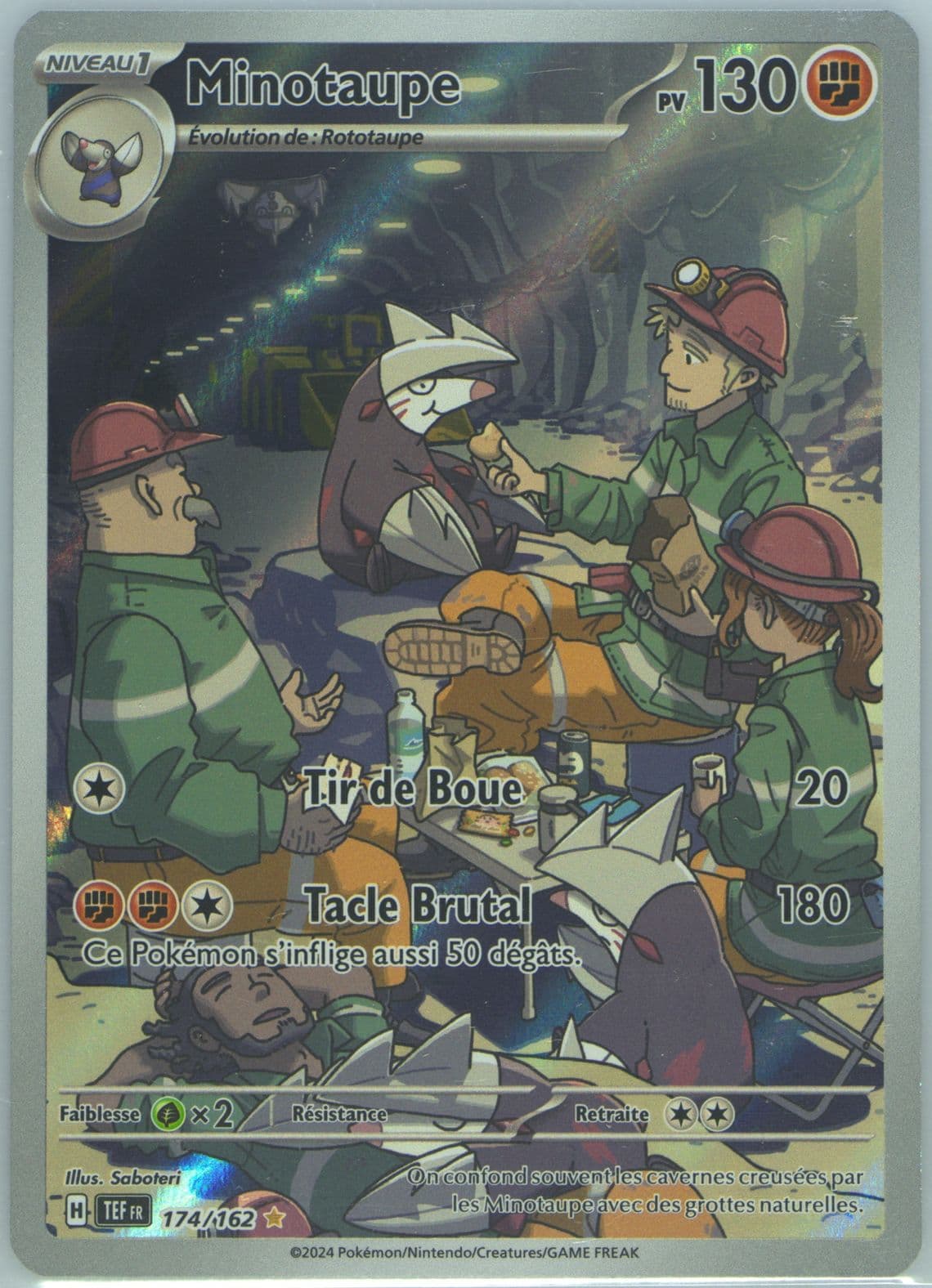 Excadrill Illustration Rare (174) 2024 Pokemon French Tef FR-Temporal Forces