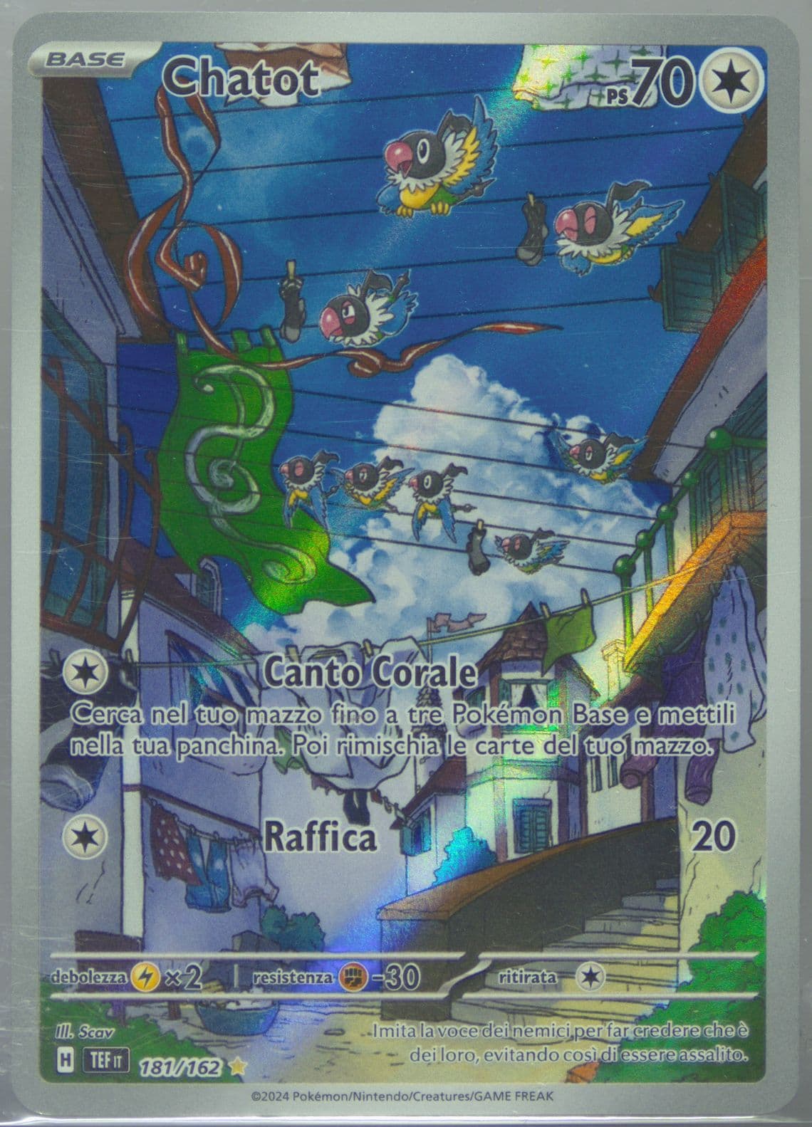 Chatot Illustration Rare (181) 2024 Pokemon Italian Tef It-Temporal Forces