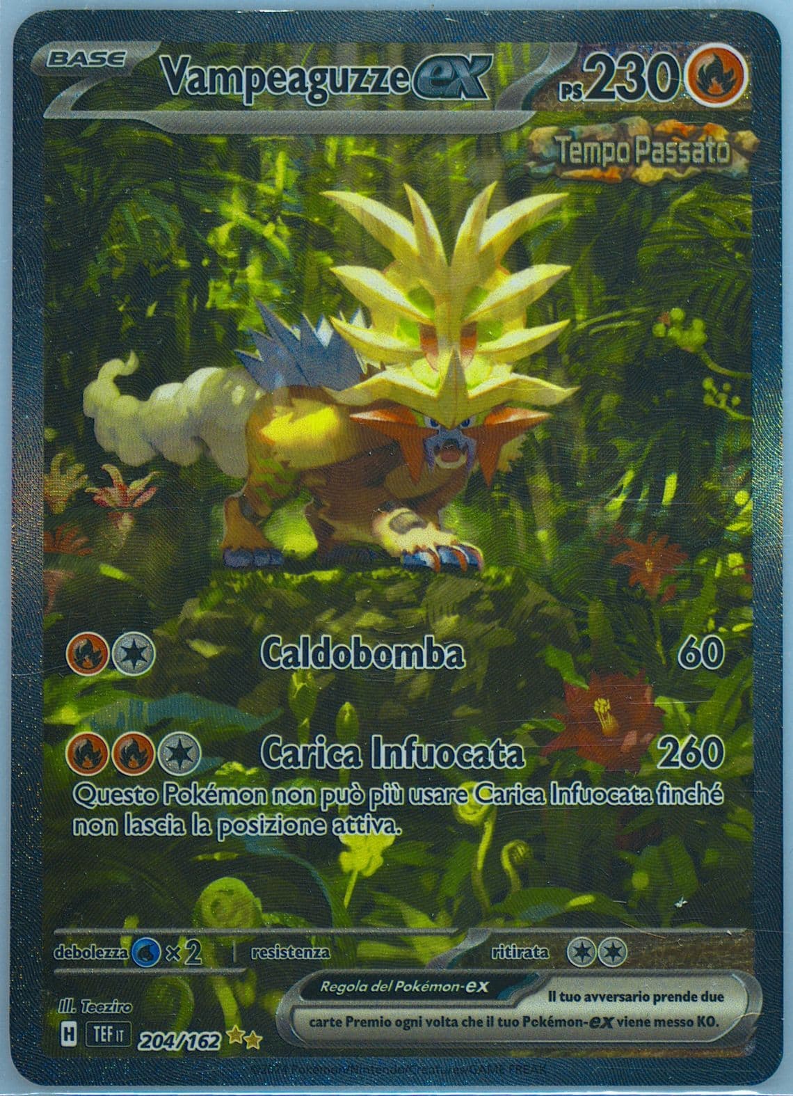 Gouging Fire EX Special Illustration Rare (204) 2024 Pokemon Italian Tef It-Temporal Forces