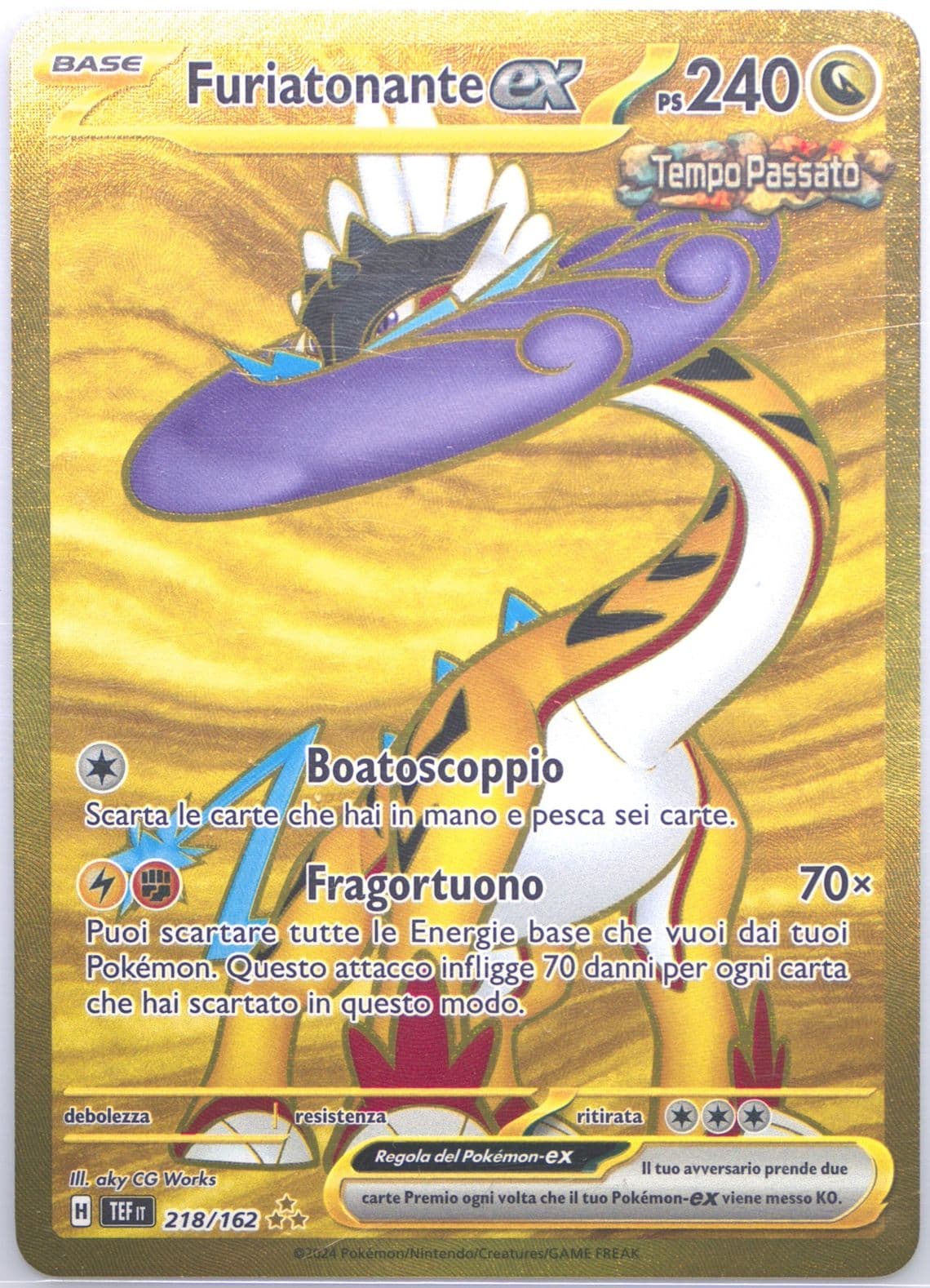 Raging Bolt EX Hyper Rare (218) 2024 Pokemon Italian Tef It-Temporal Forces