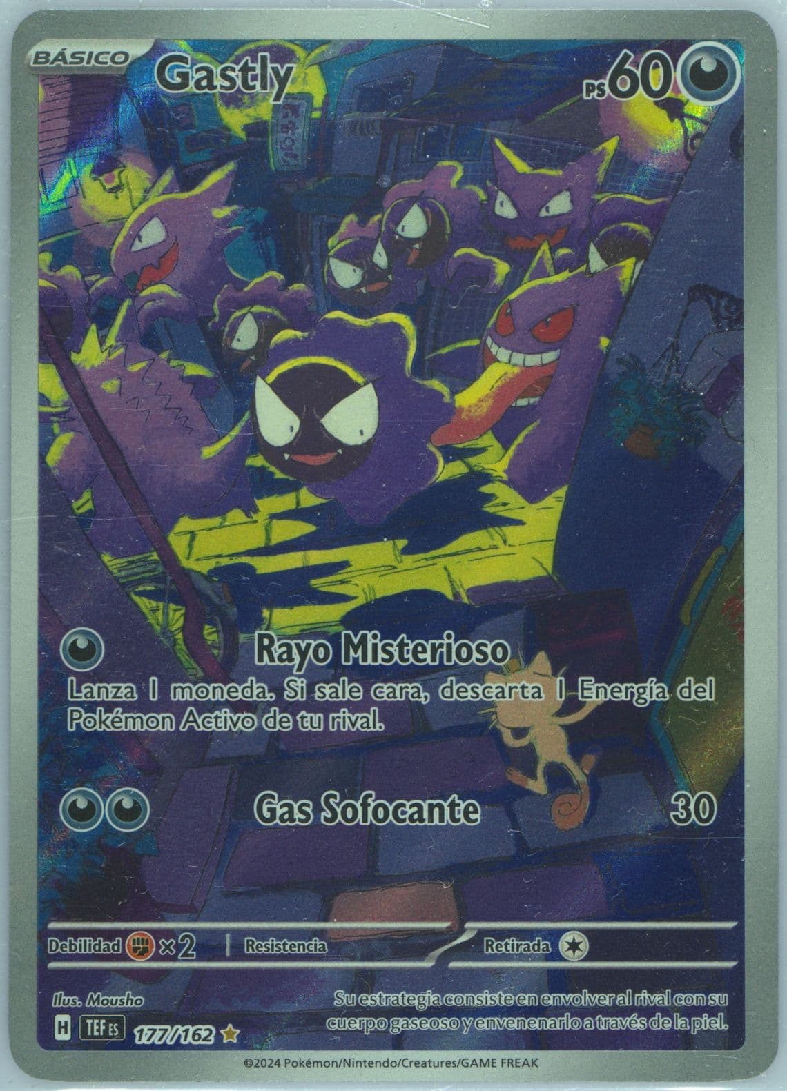 Gastly Illustration Rare (177) 2024 Pokemon Spanish Tef ES-Temporal Forces