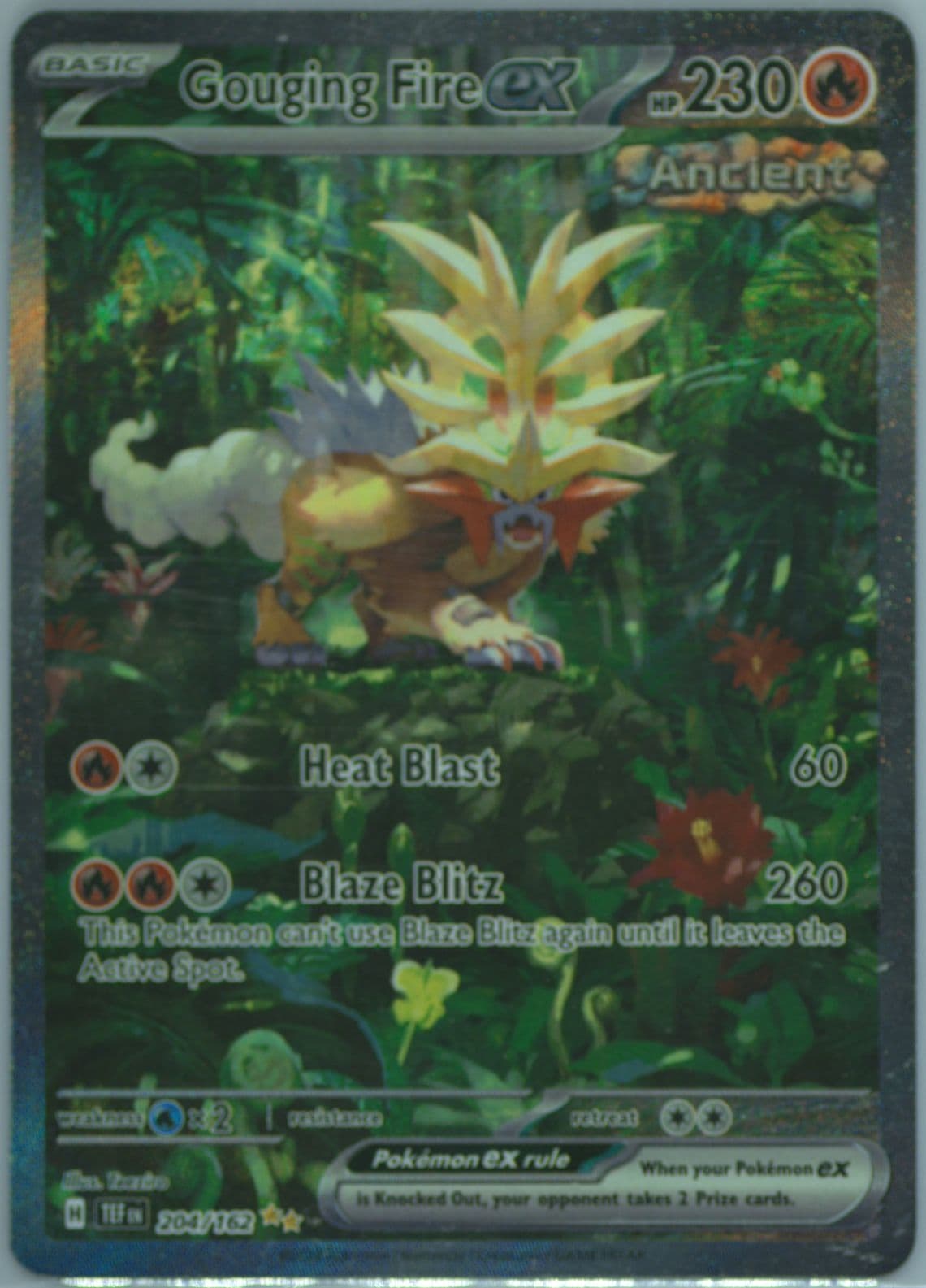 Gouging Fire EX Special Illustration Rare (204) 2024 Pokemon Spanish Tef ES-Temporal Forces
