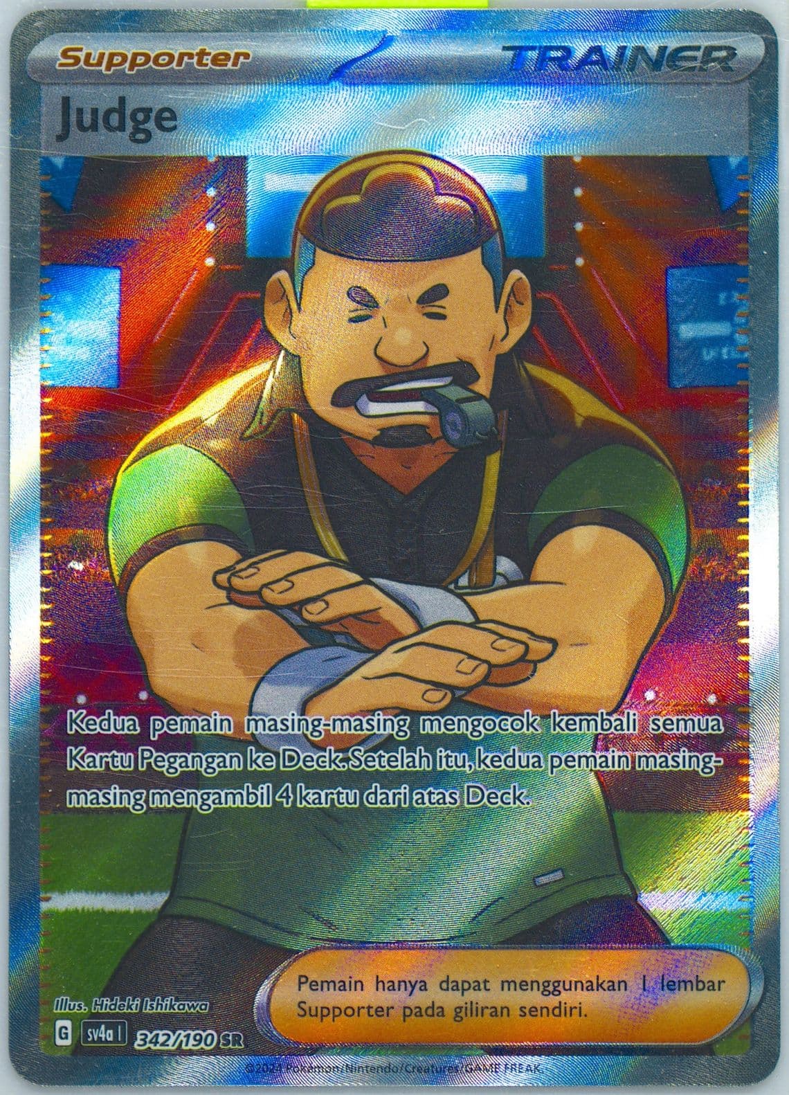 Judge Super Rare (342) 2024 Pokemon Indonesian Sv4a I-Shiny Treasure EX