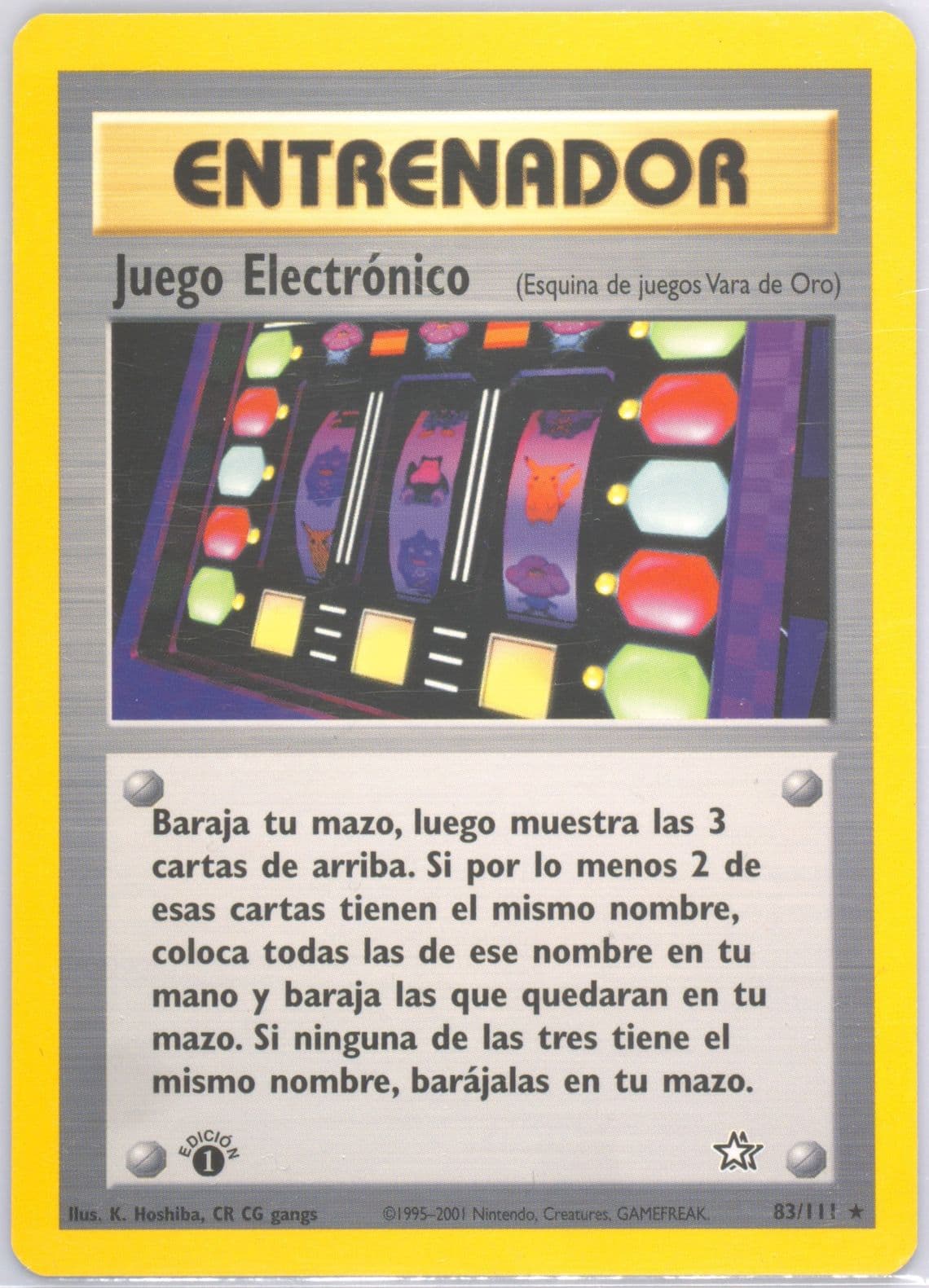 Juego Electronico 1st Edition (83) 2001 Pokemon Spanish Neo Genesis