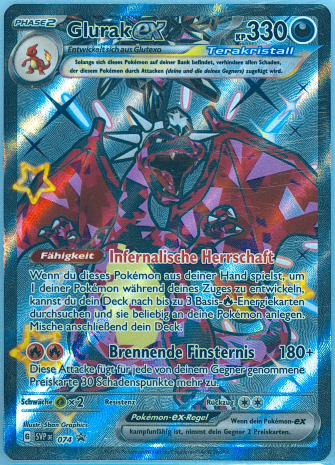 Charizard EX Paldean Fates Tin (074) 2024 Pokemon German Svp de-SV Black Star Promo