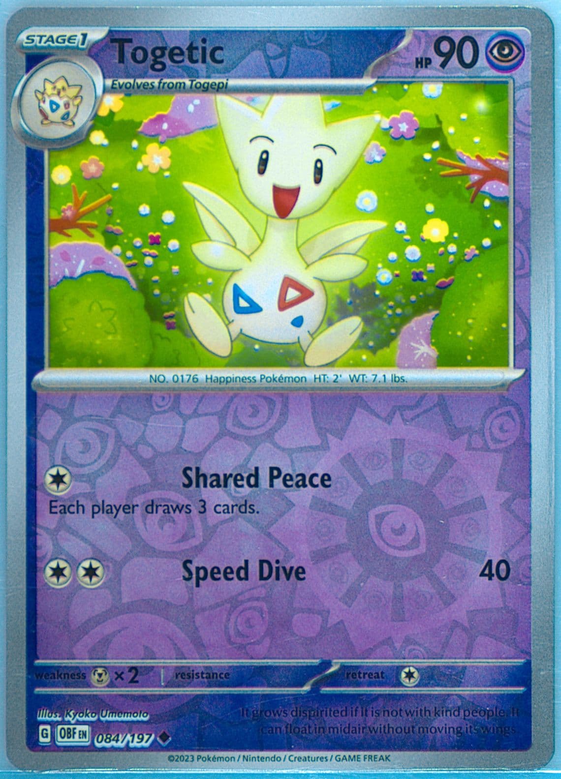 Togetic Reverse Holo (084) 2023 Pokemon Obf EN-Obsidian Flames