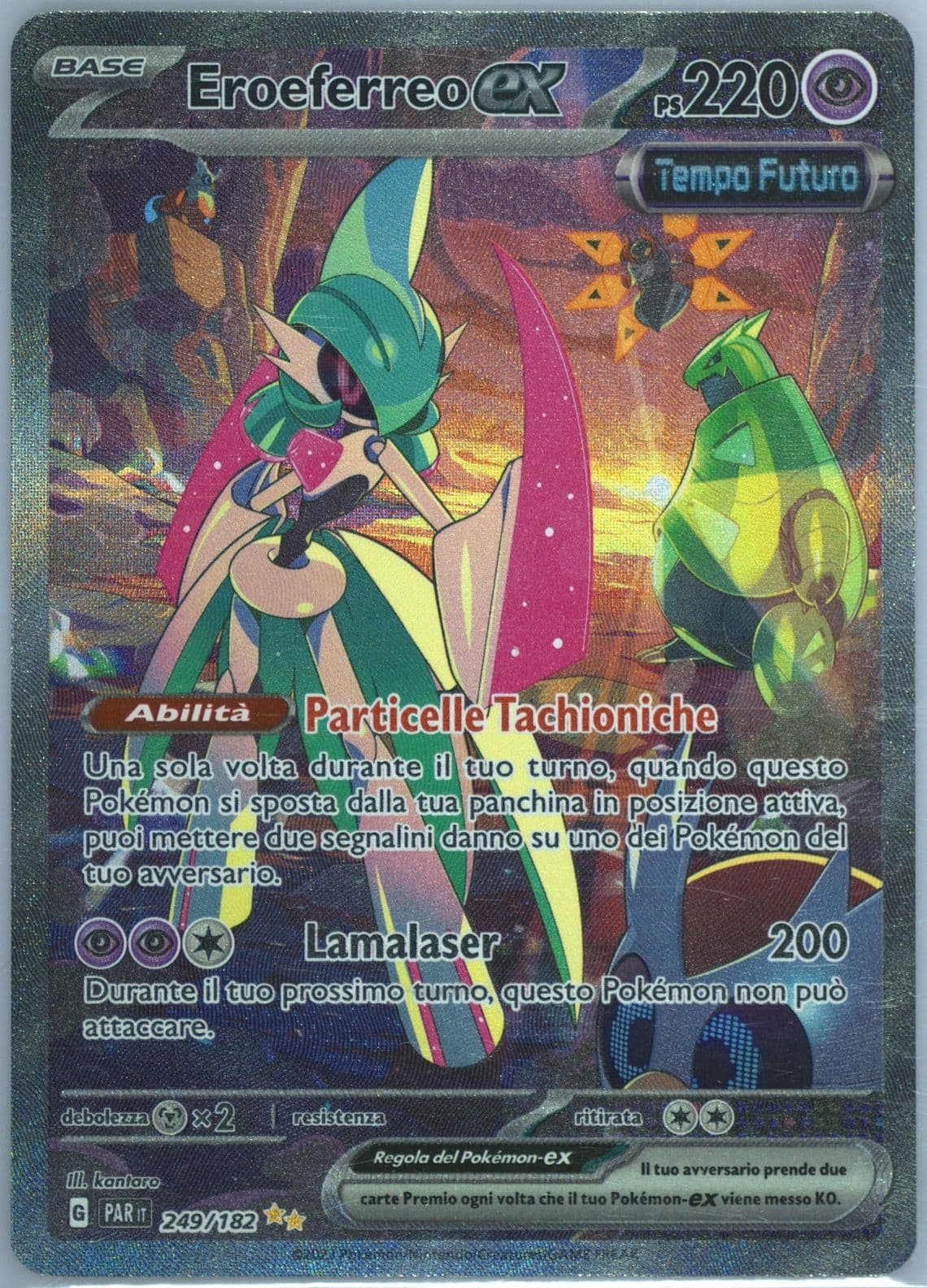 Iron Valiant EX Special Illustration Rare (249) 2023 Pokemon Italian Par It-Paradox Rift
