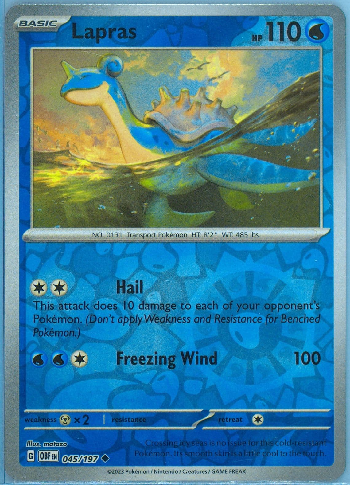 Lapras Reverse Holo (045) 2023 Pokemon Obf EN-Obsidian Flames