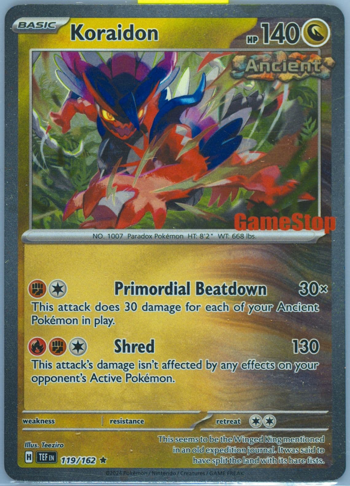 Koraidon Gamestop Exclusive (119) 2024 Pokemon Tef EN-Temporal Forces
