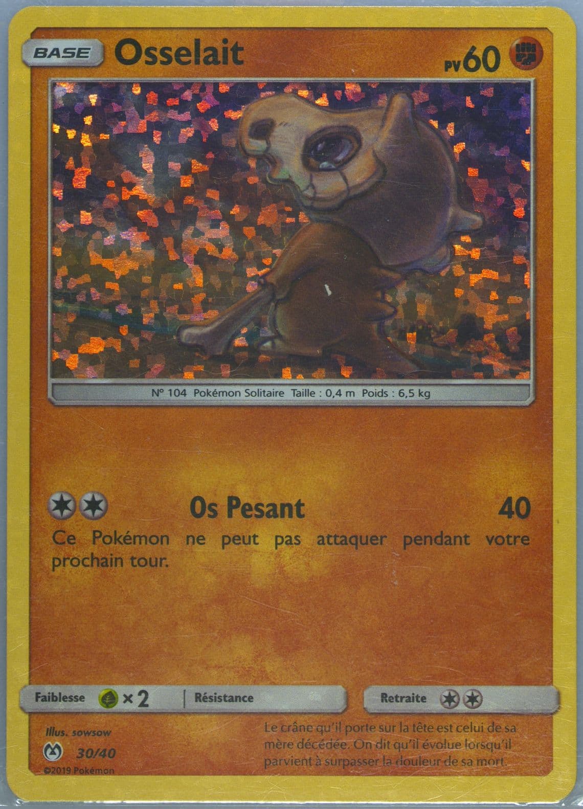 Osselait-Holo (30) 2019 Pokemon French Mcdonald's Collection