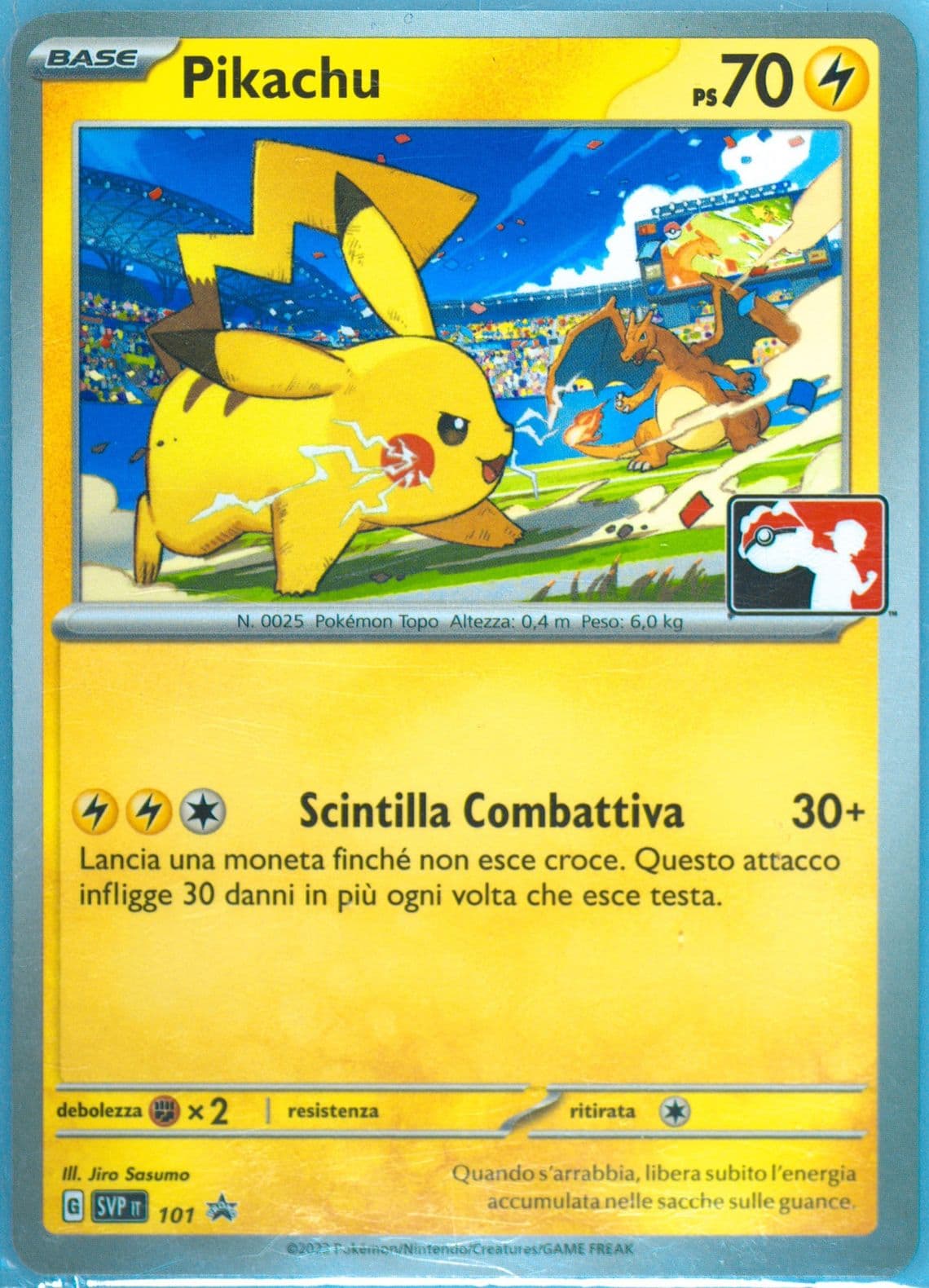 Pikachu Play! Pokemon Event Exclusive (101) 2023 Pokemon Italian Svp It-SV Black Star Promo