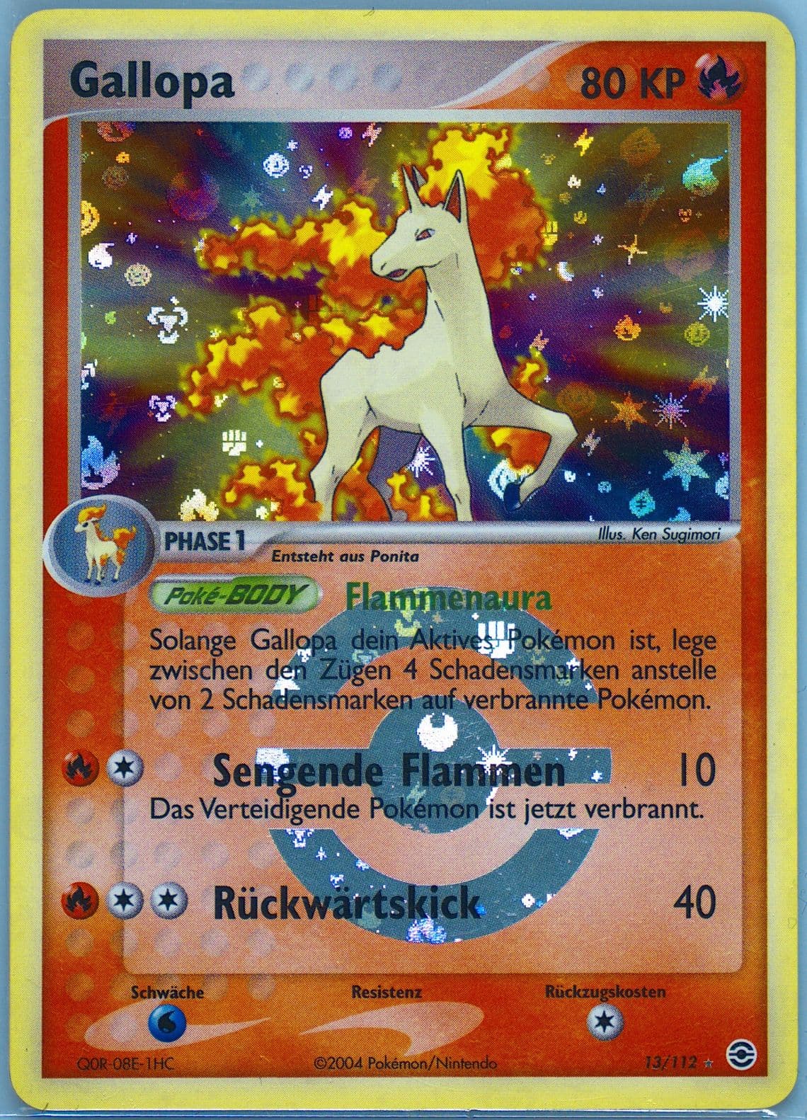 Gallopa-Reverse Foil German (13) 2004 Pokemon EX Fire Red & Leaf Green