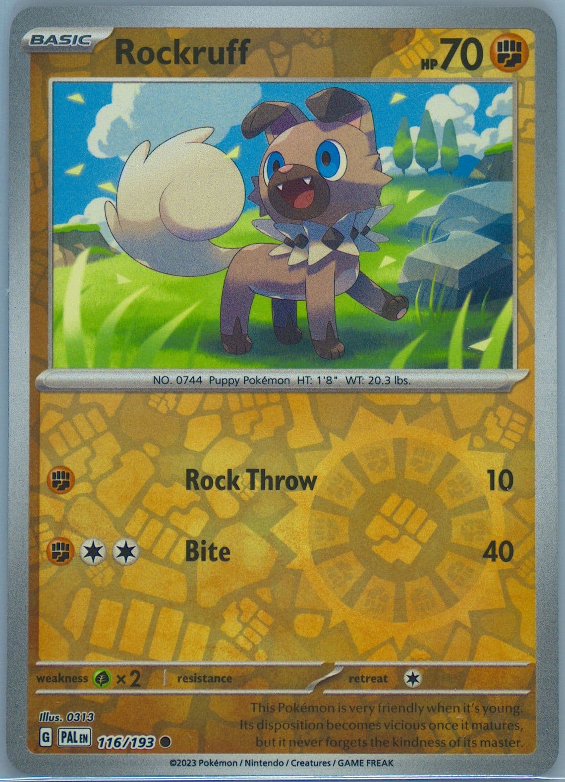 Rockruff Reverse Holo (116) 2023 Pokemon Pal EN-Paldea Evolved