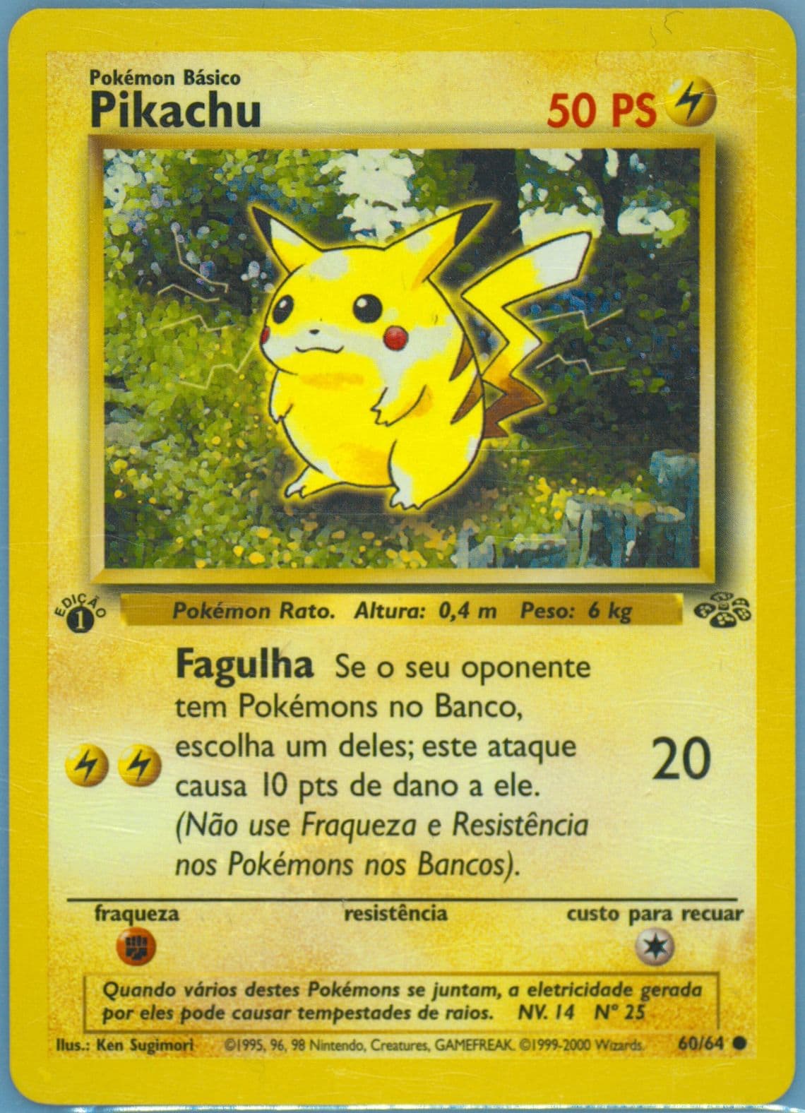 Pikachu 1st Edition (60) 2000 Pokemon Portuguese Jungle