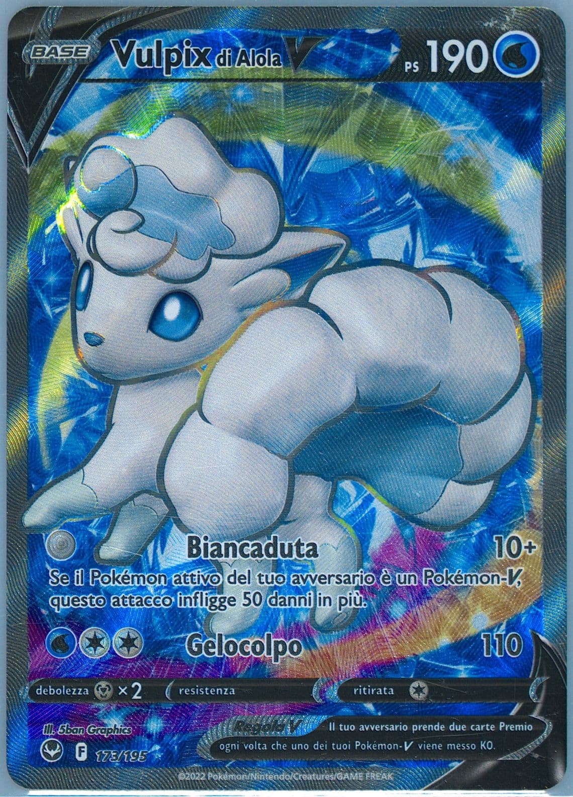 Full Art/Alolan Vulpix V Italian (173) 2022 Pokemon Sword & Shield Silver Tempest