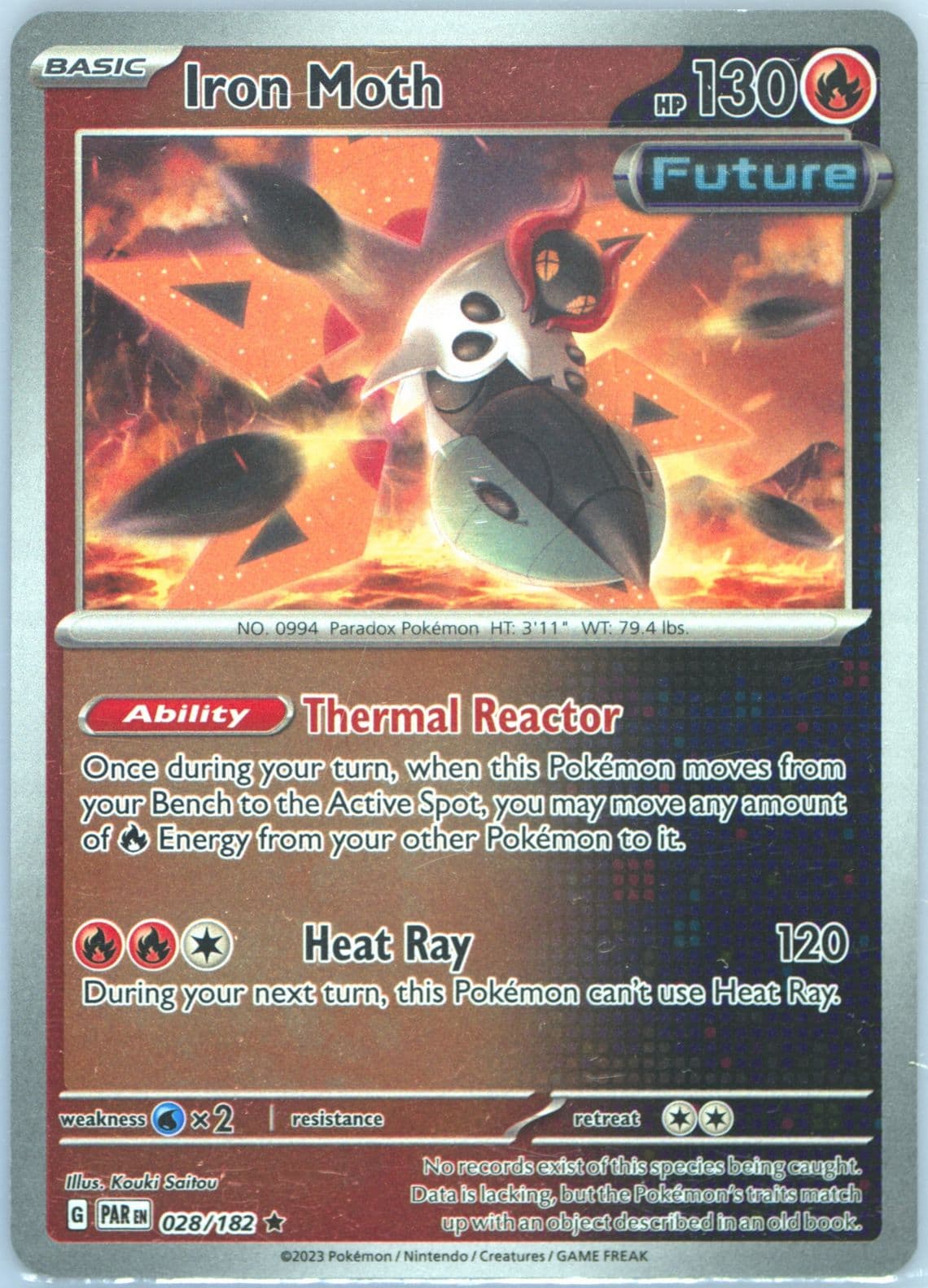 Iron Moth Reverse Holo (028) 2023 Pokemon Par EN-Paradox Rift