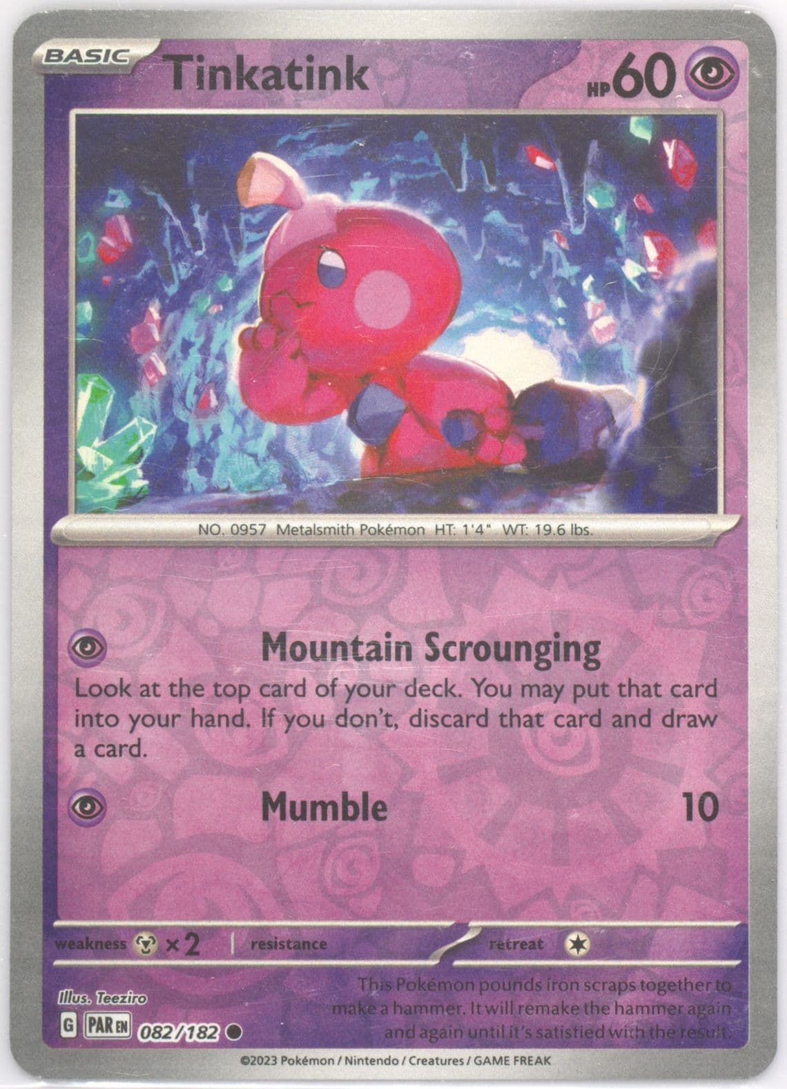 Tinkatink Reverse Holo (082) 2023 Pokemon Par EN-Paradox Rift